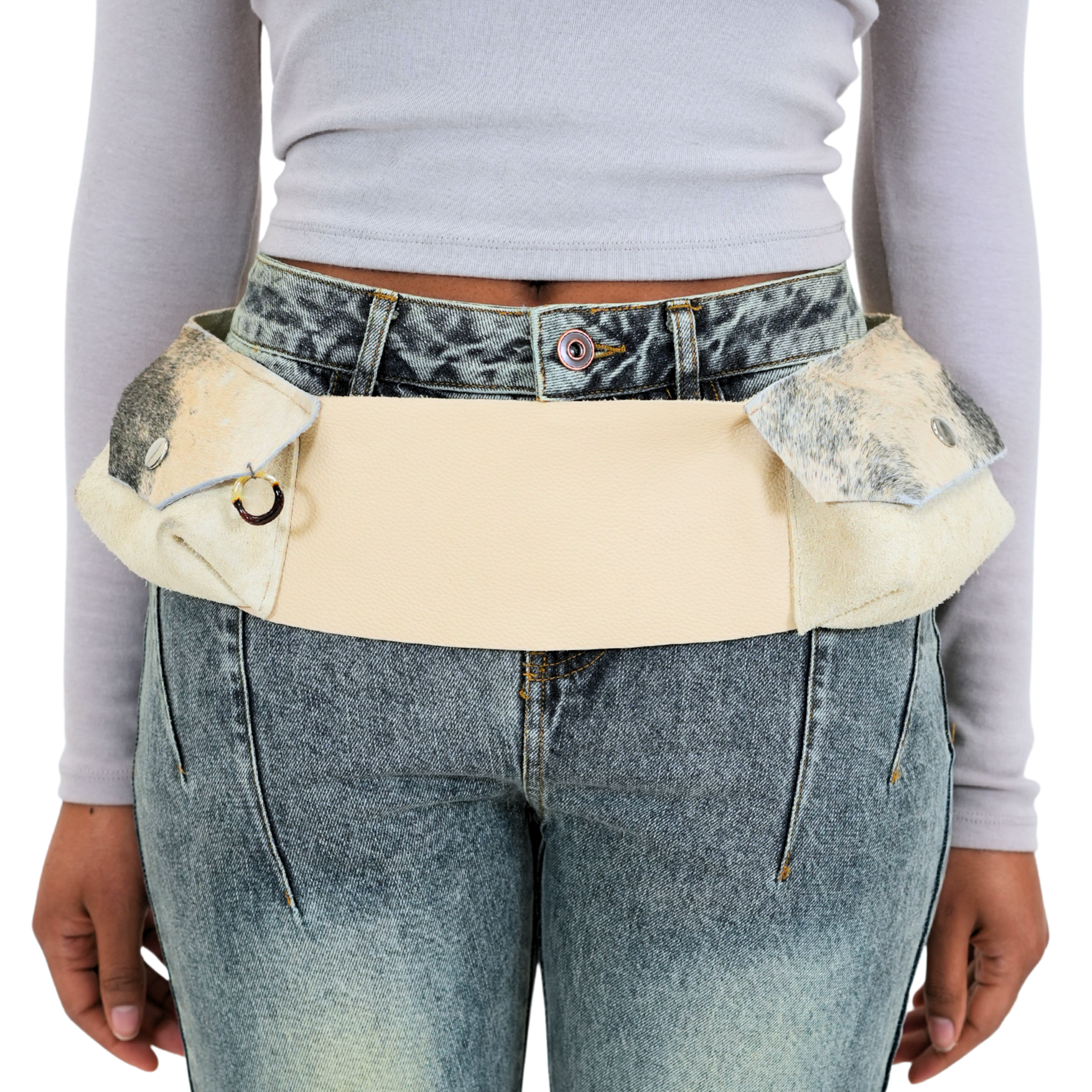 Leather Bag Belt in Sand