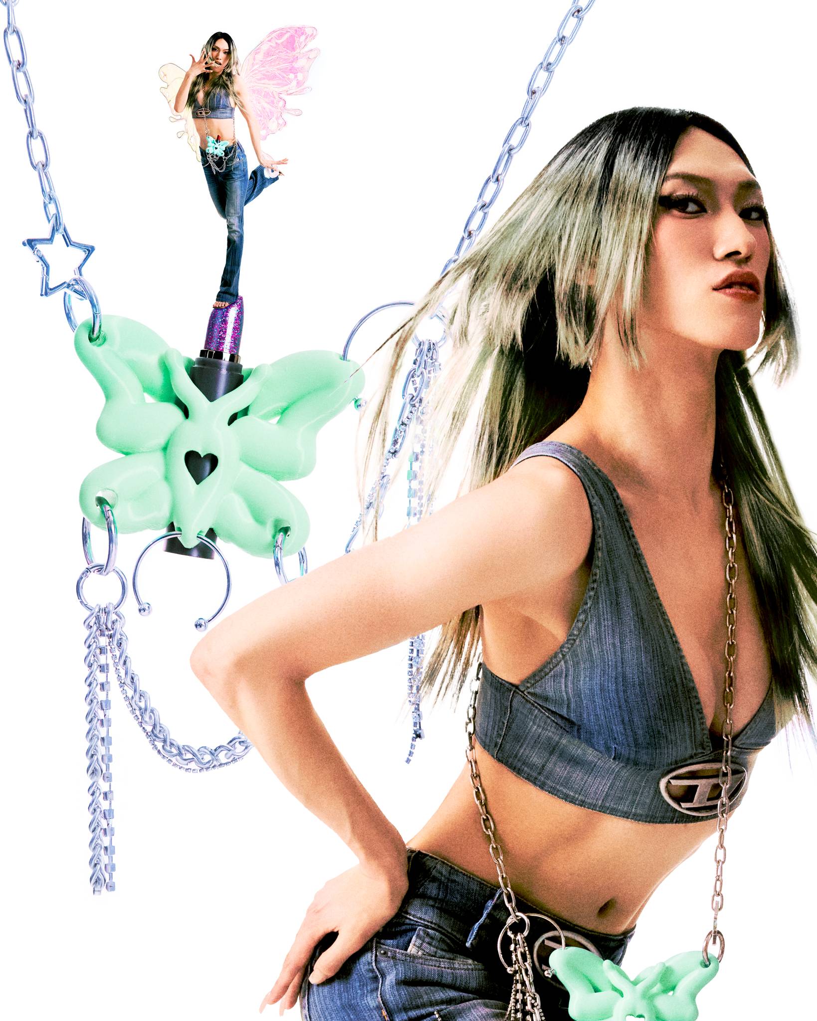 Nabi Duo Keychain in Mint Green