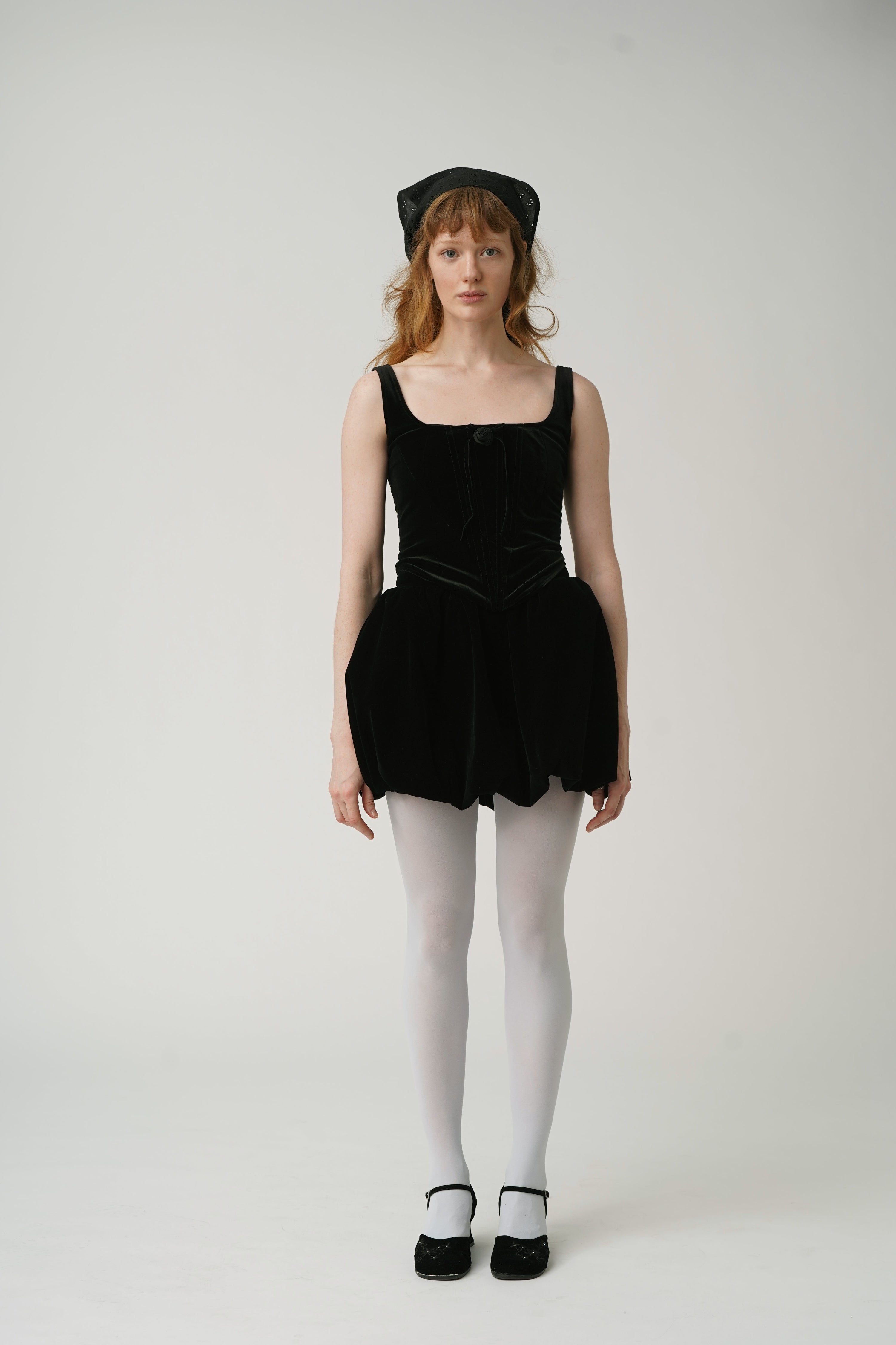 Night Balloon Velvet Skort