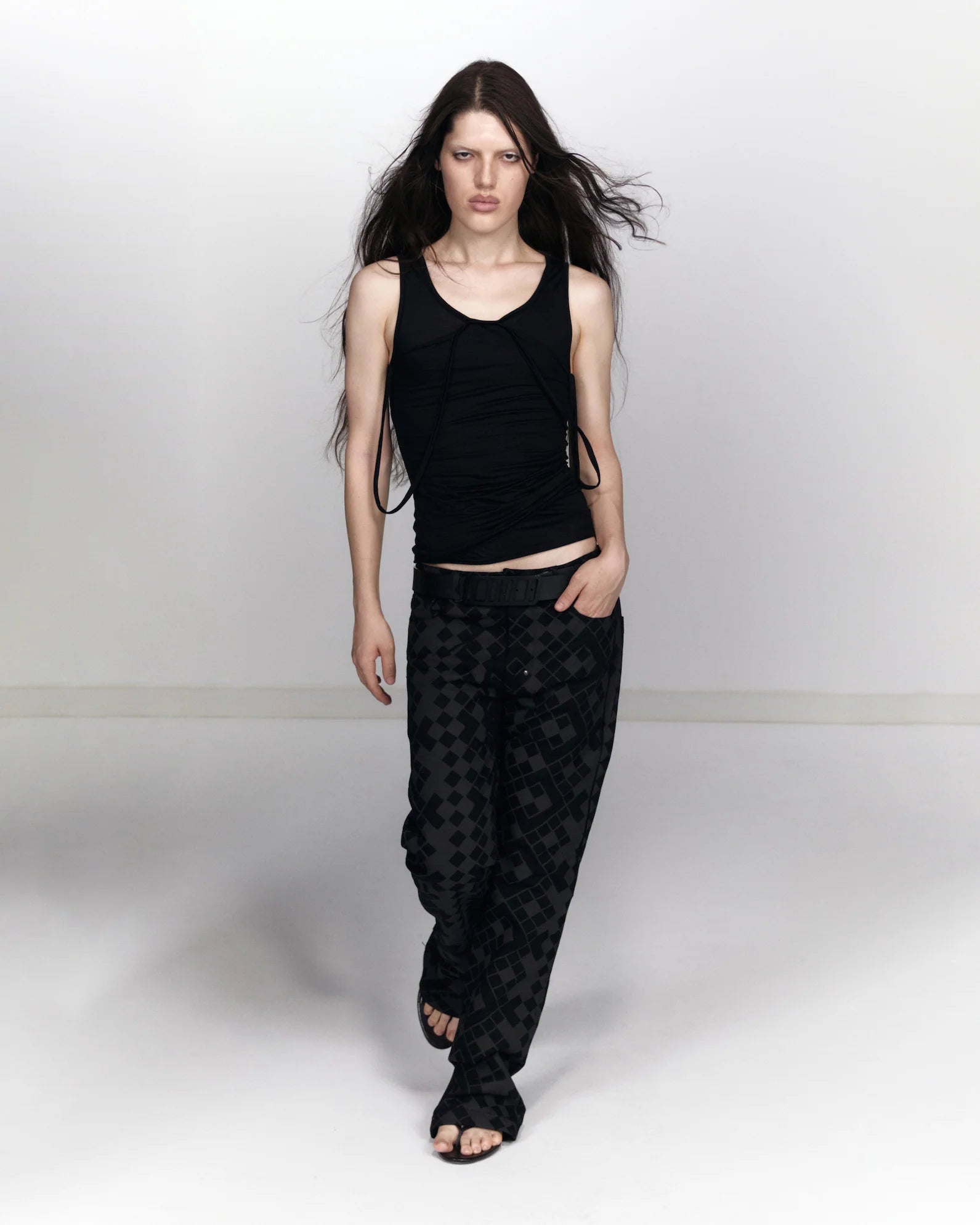 Grid Trousers Black