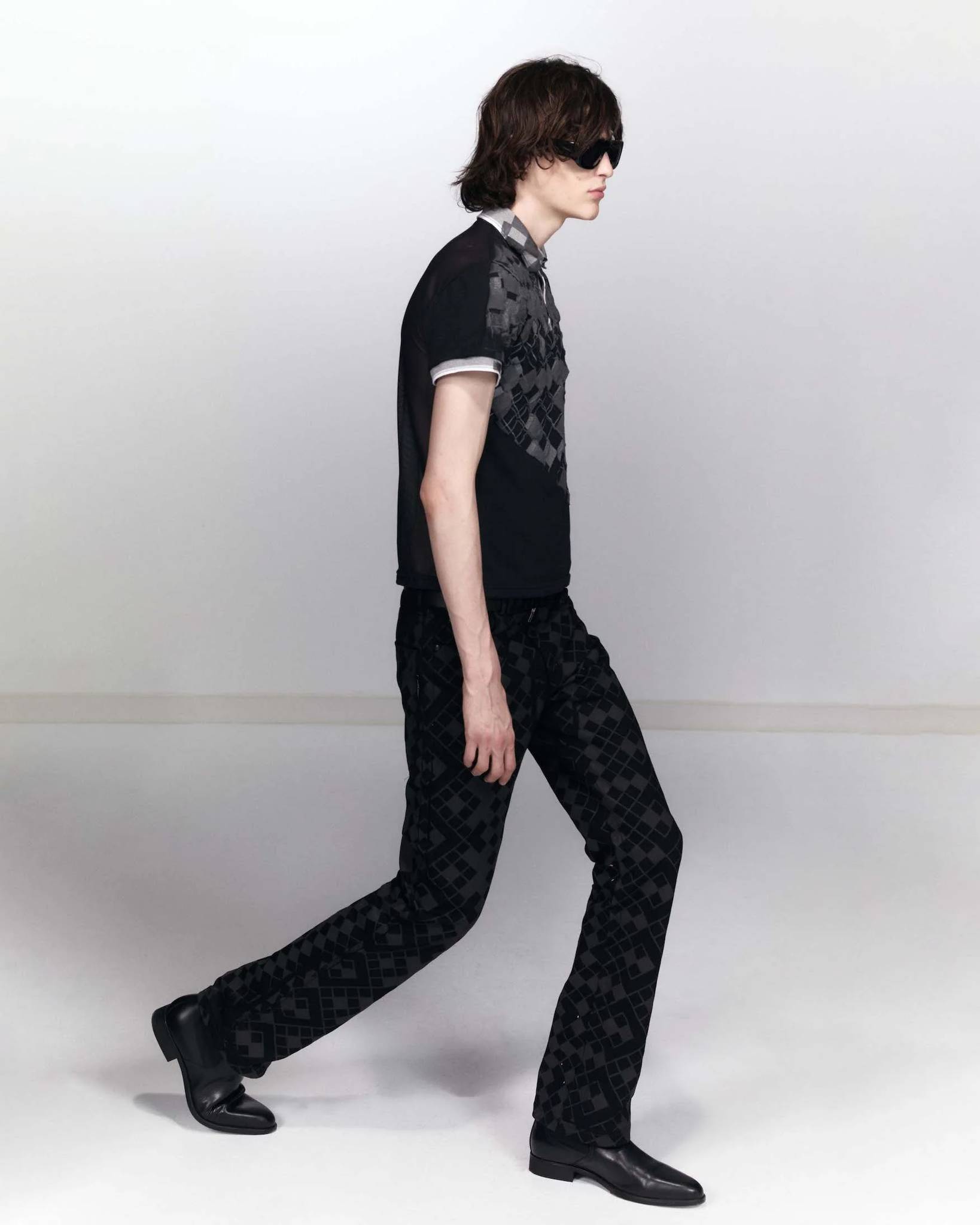 Grid Trousers Black