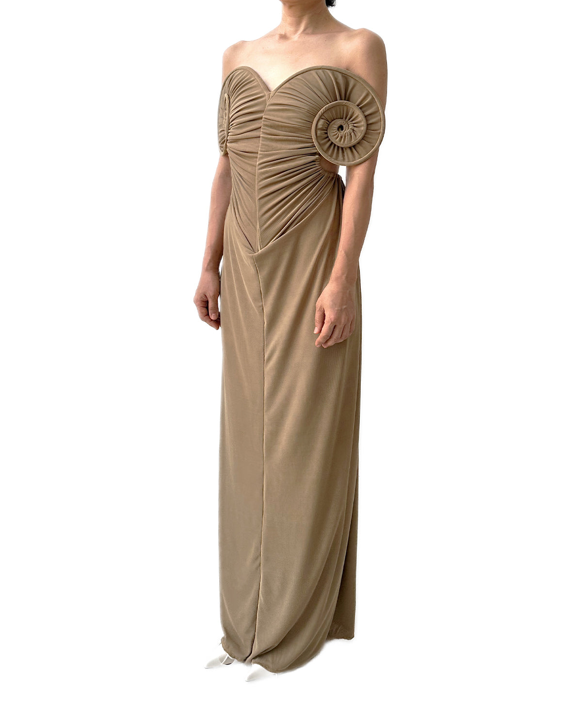 드레이프드 씨쉘 스월 맥시 가운