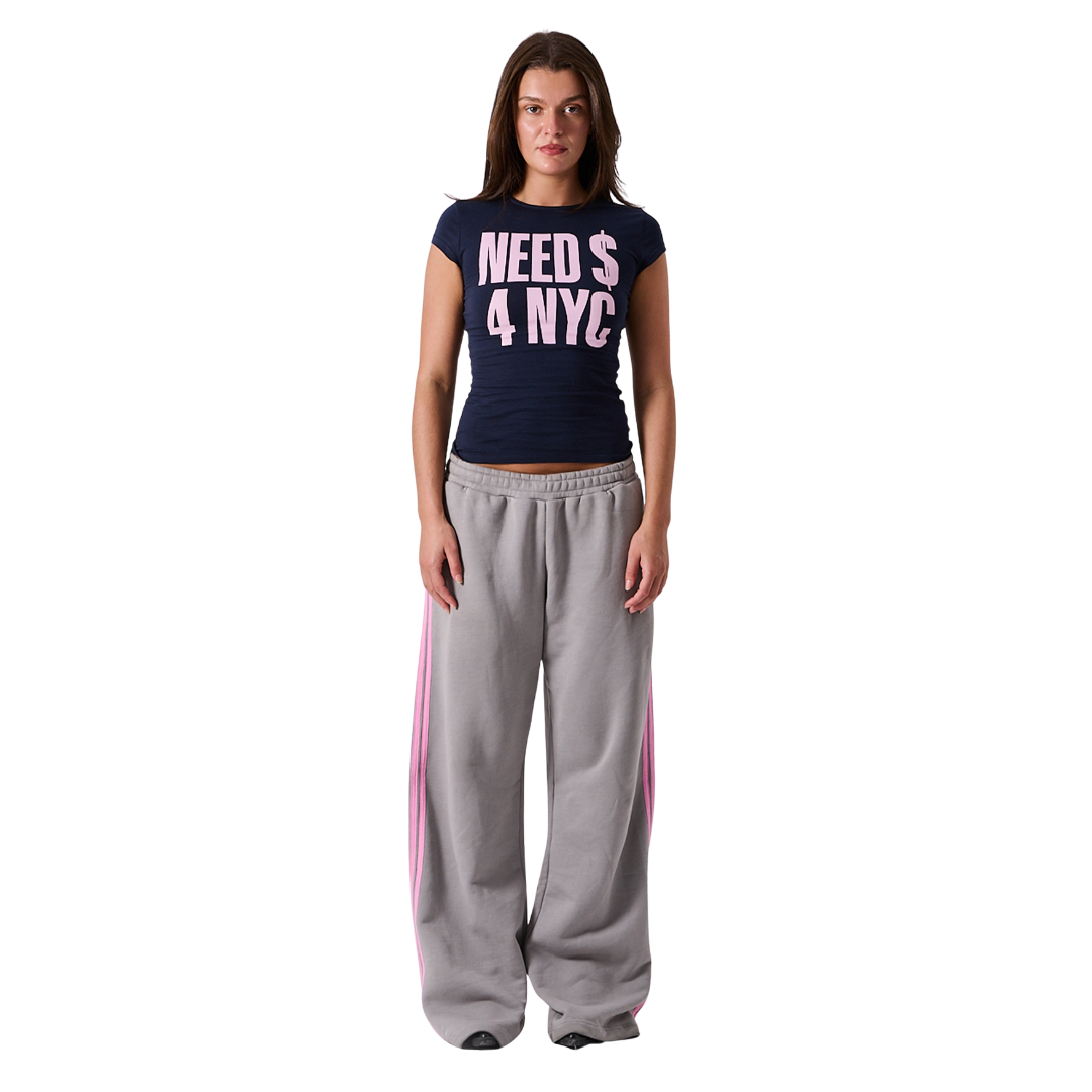 Lola Stripe Track Pant in Grey