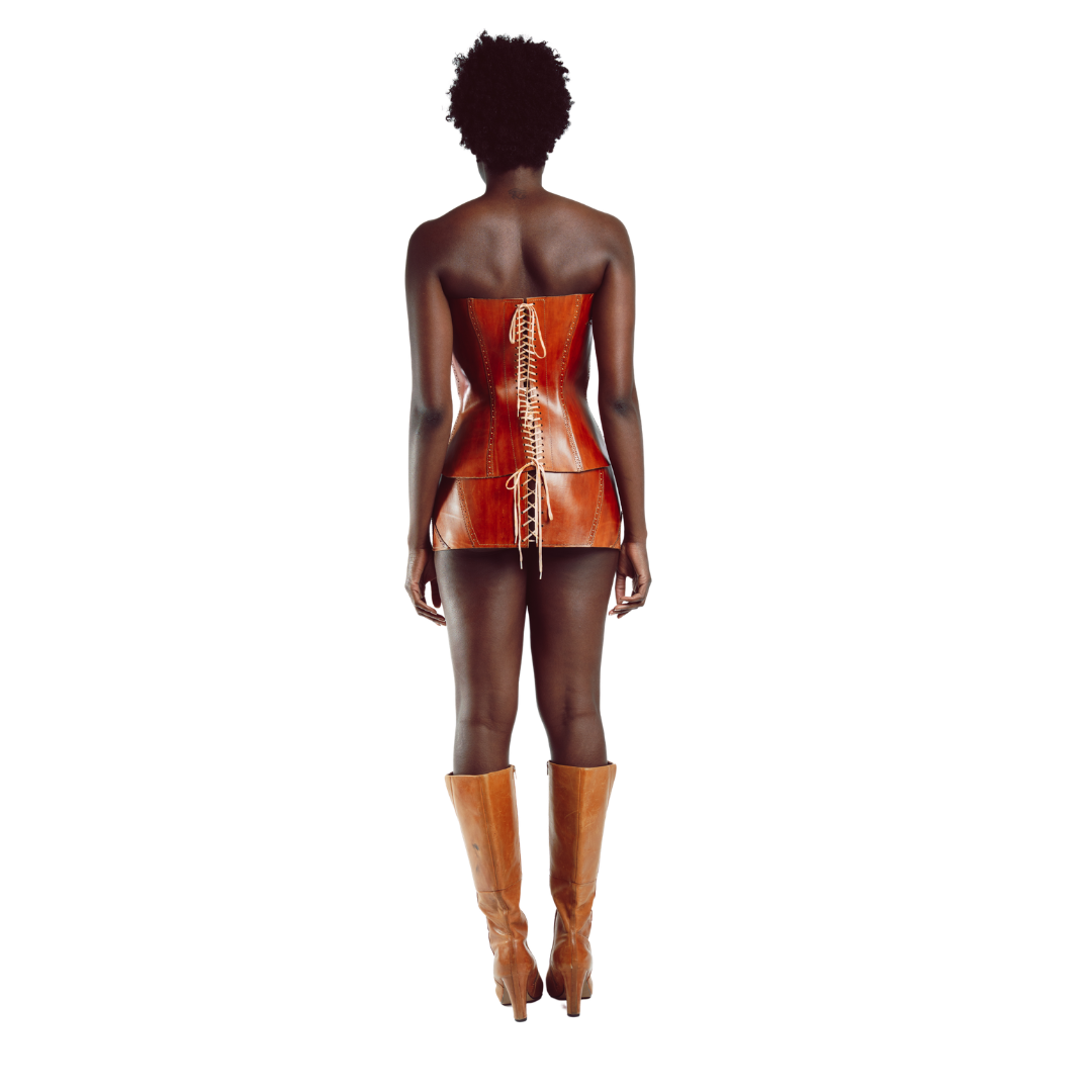 Oxford Leather Corset Skirt