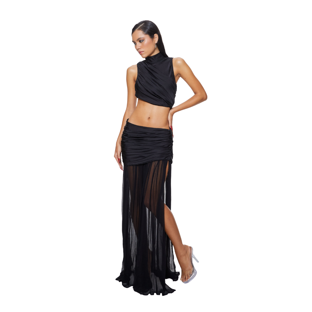 Jelena Draped Gown Black