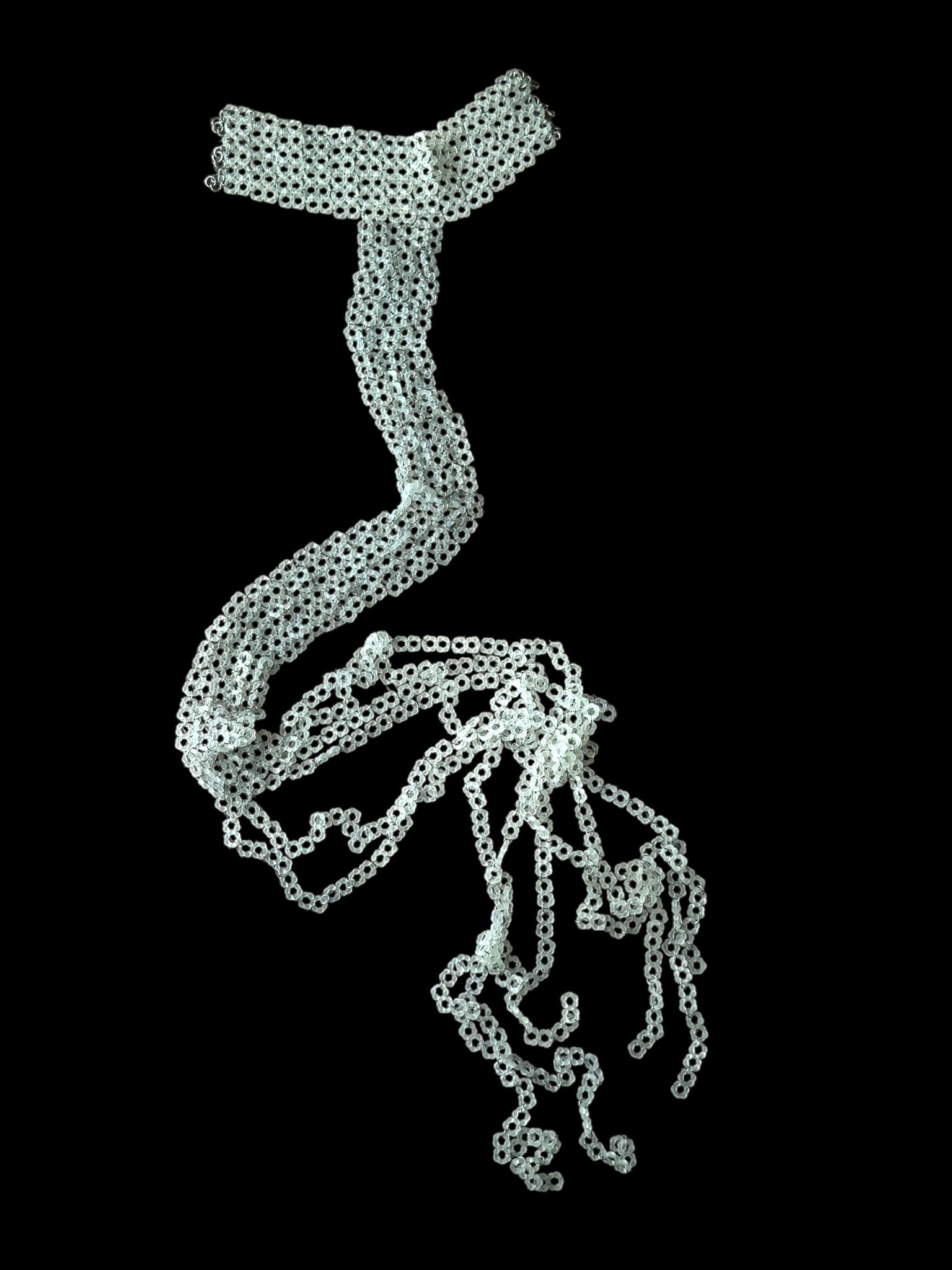 Braiding clear long choker