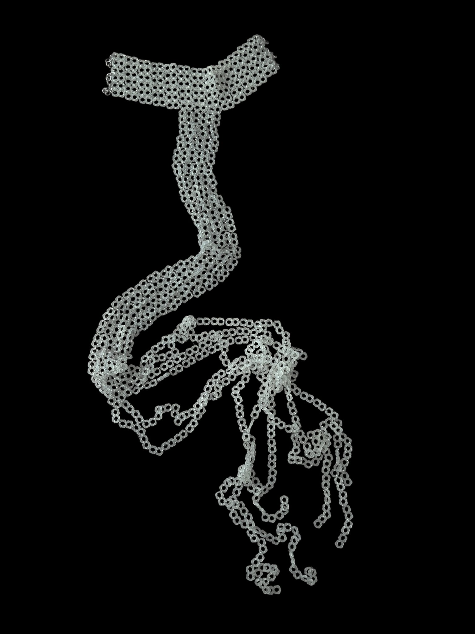 Braiding clear long choker