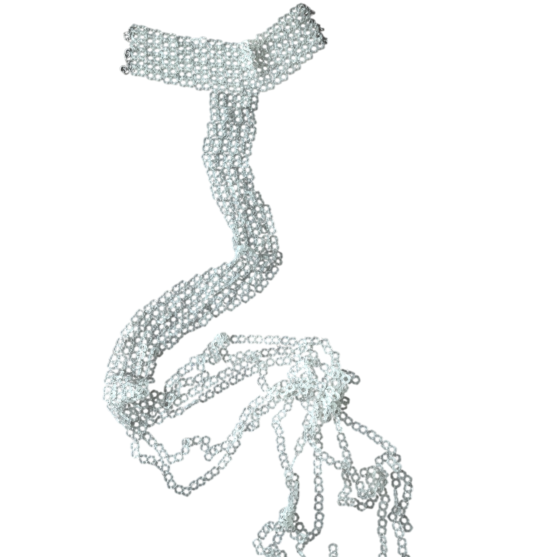 Braiding clear long choker