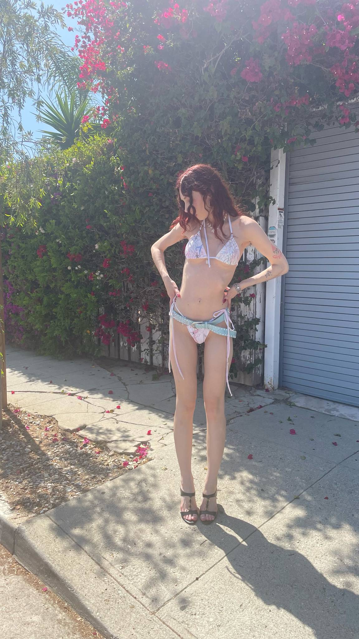 Pink Poodle Sketchbook String Bikini Bottoms
