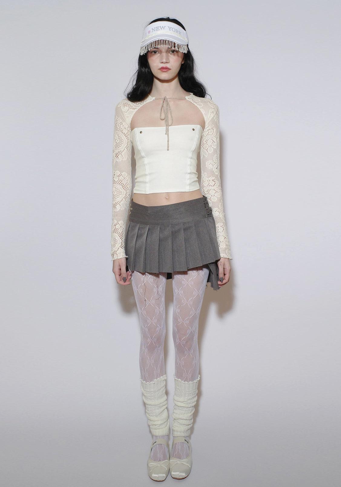 Asymmetrischer Wickelrock in Grau