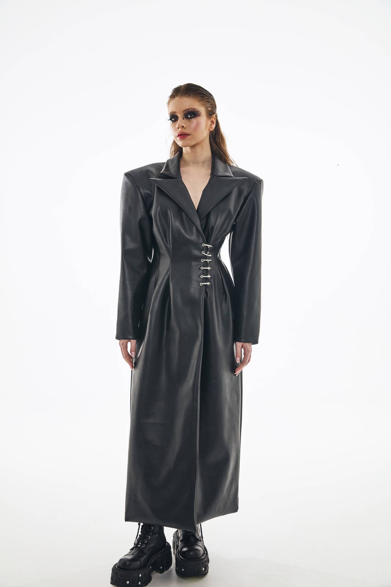 Aurora Faux Leather Maxi Coat