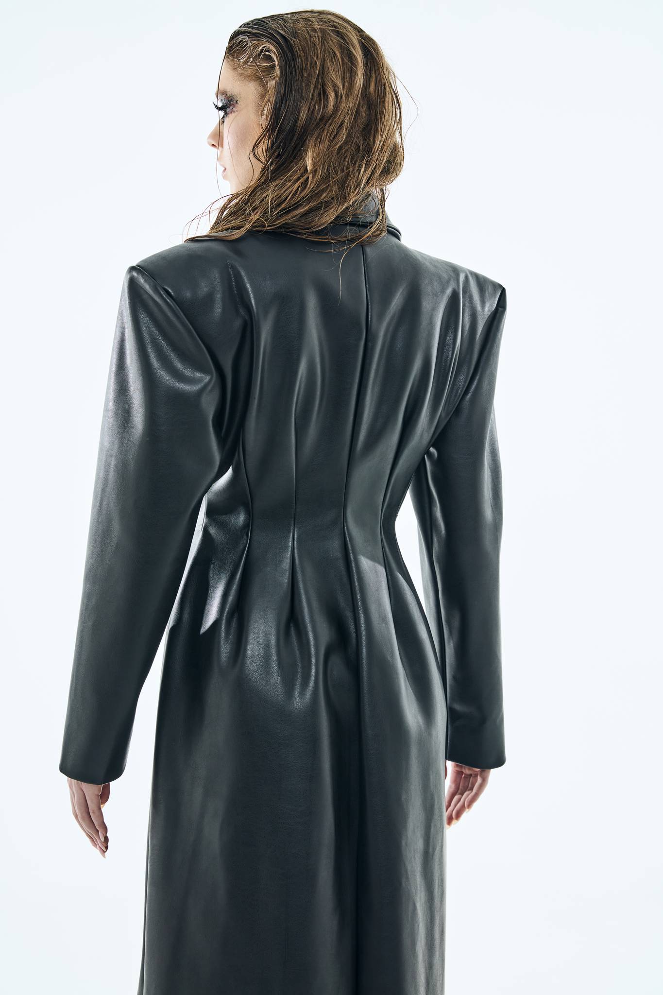 Aurora Faux Leather Maxi Coat