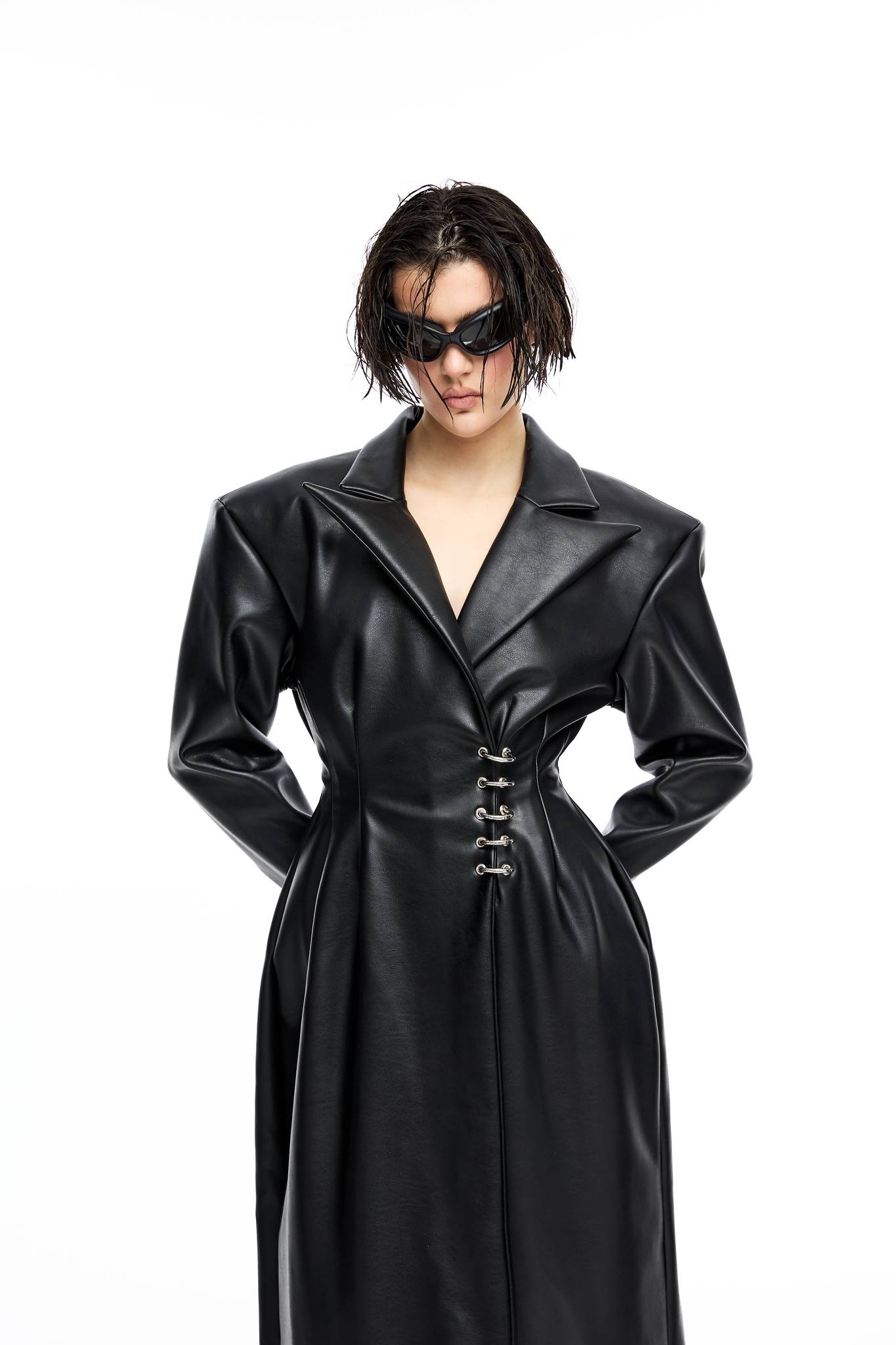 Aurora Faux Leather Maxi Coat