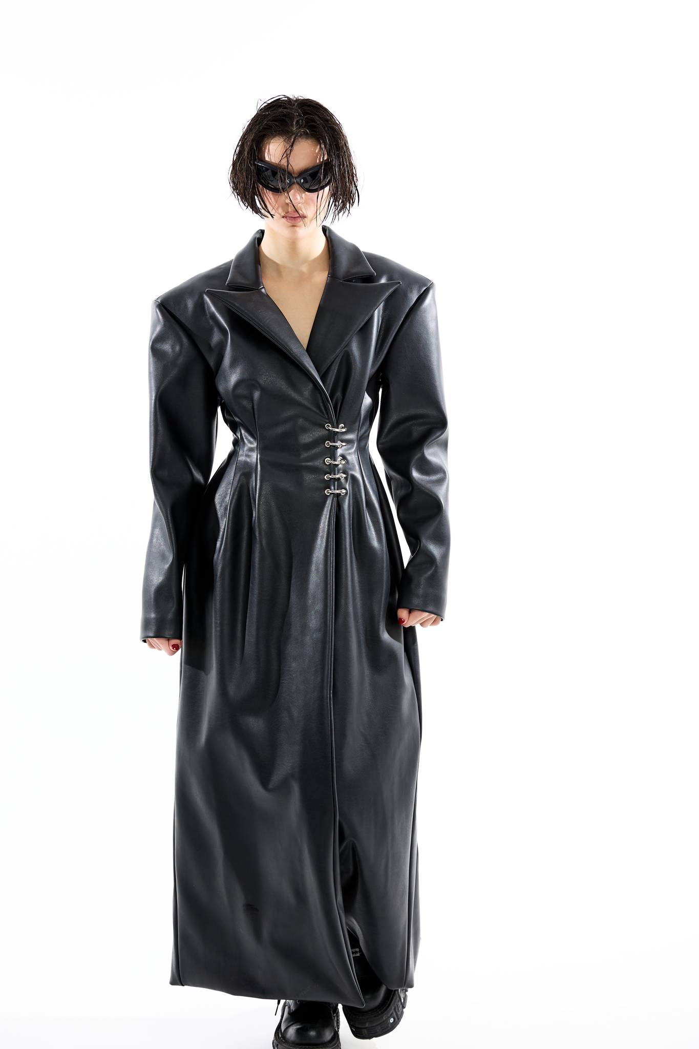 Aurora Faux Leather Maxi Coat