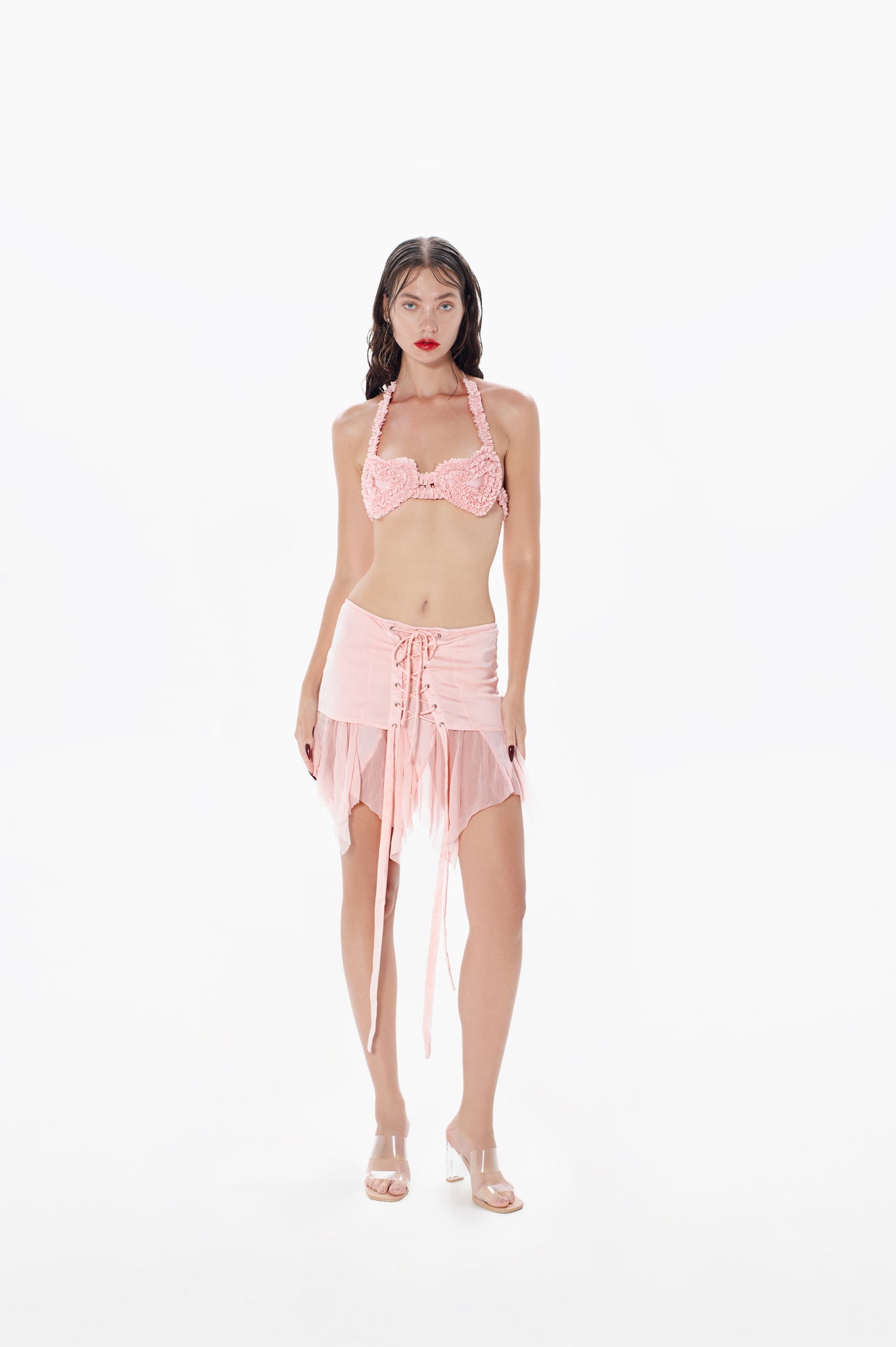 Ruffled Heart Bikini Top