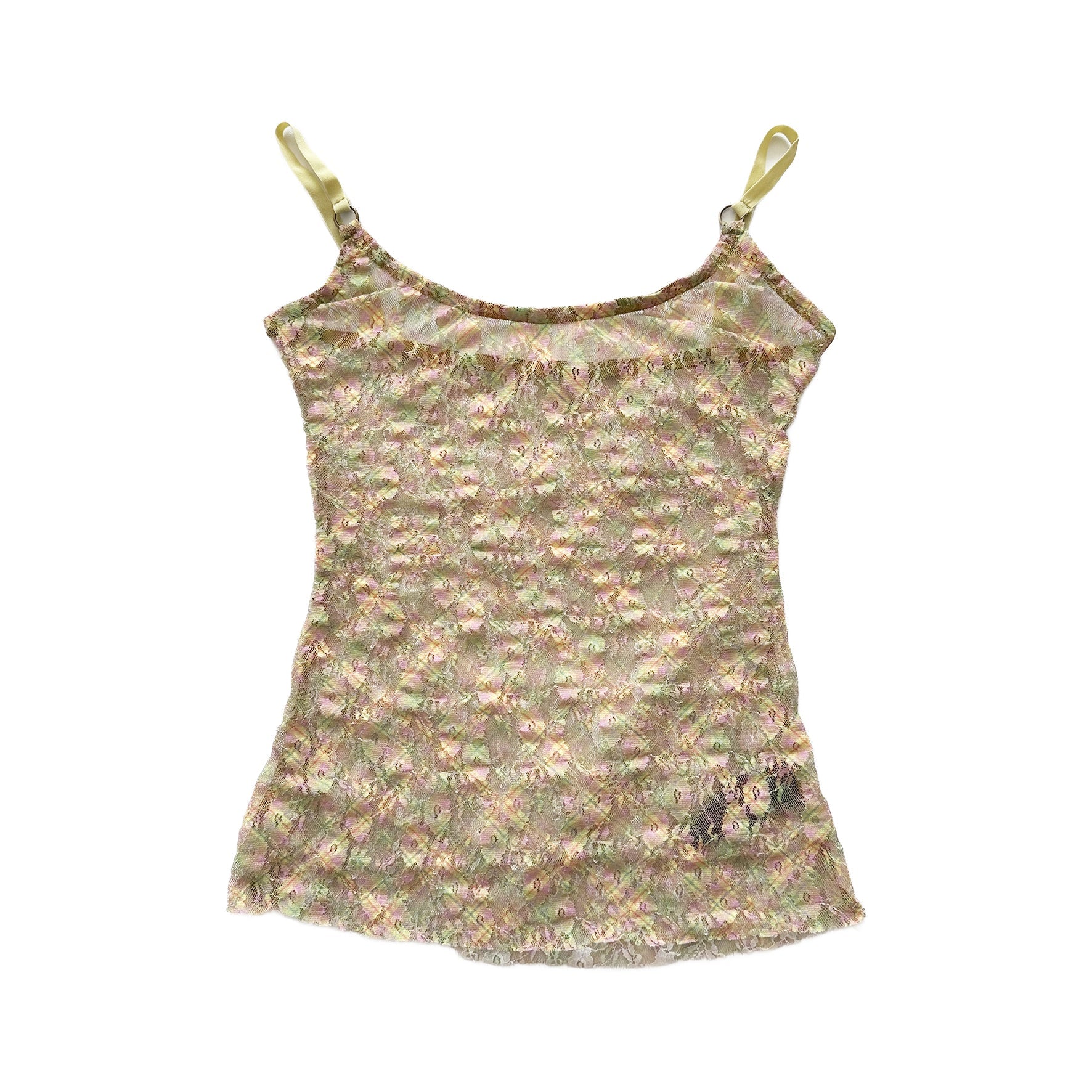 Lunar Tartan Stretch Lace Cami Top