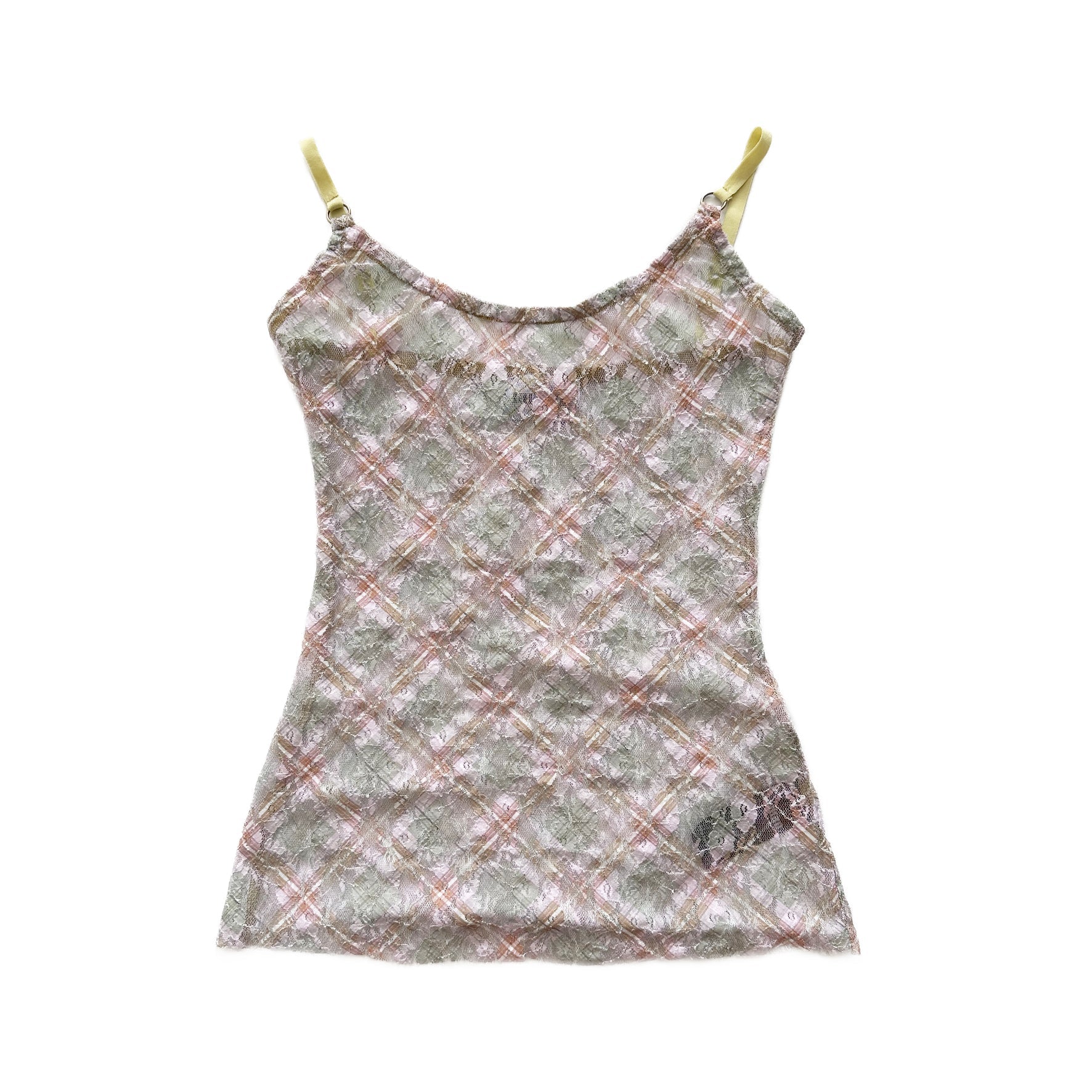 Petal Tartan Stretch Lace Cami Top