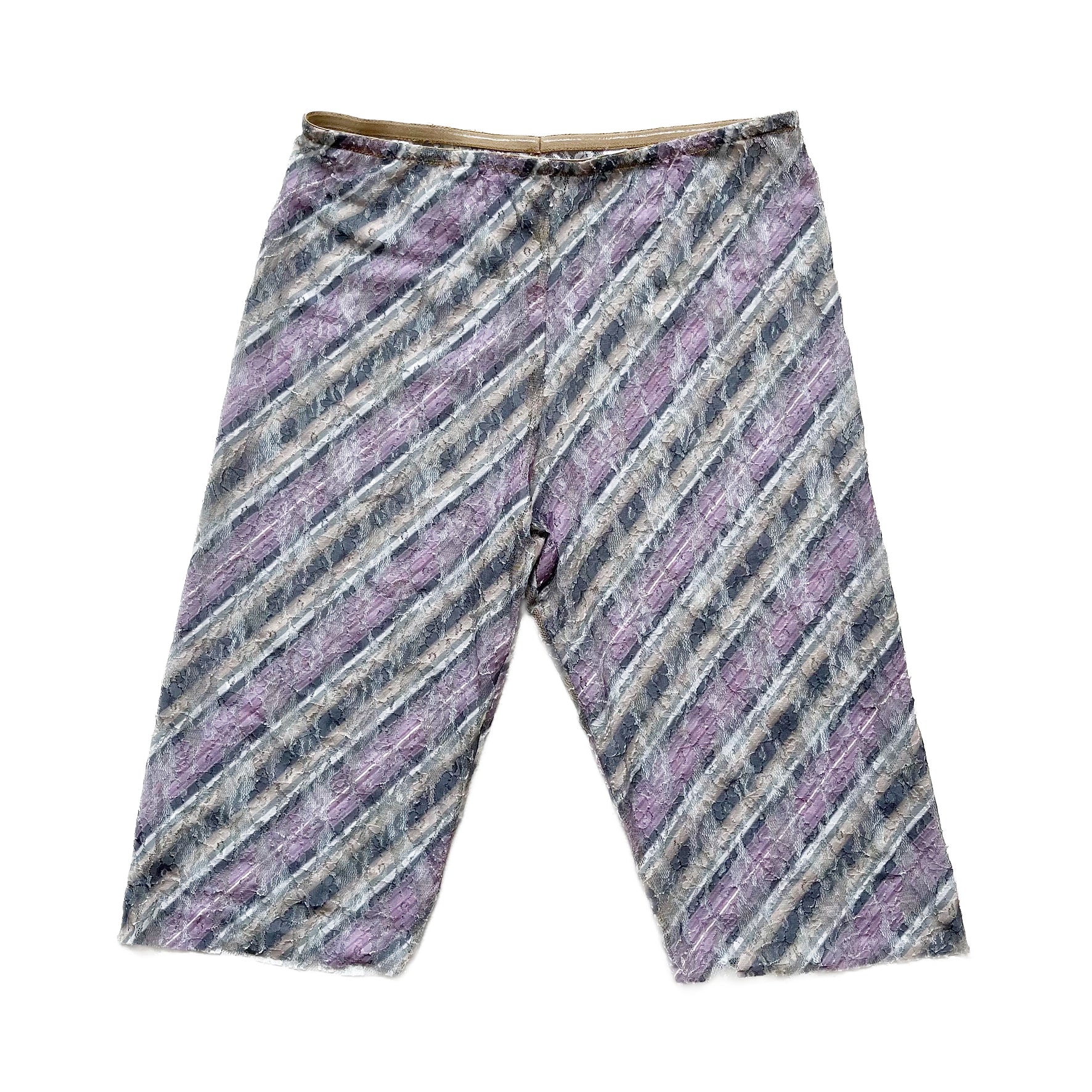 Lace Biker Shorts Purple Stripe