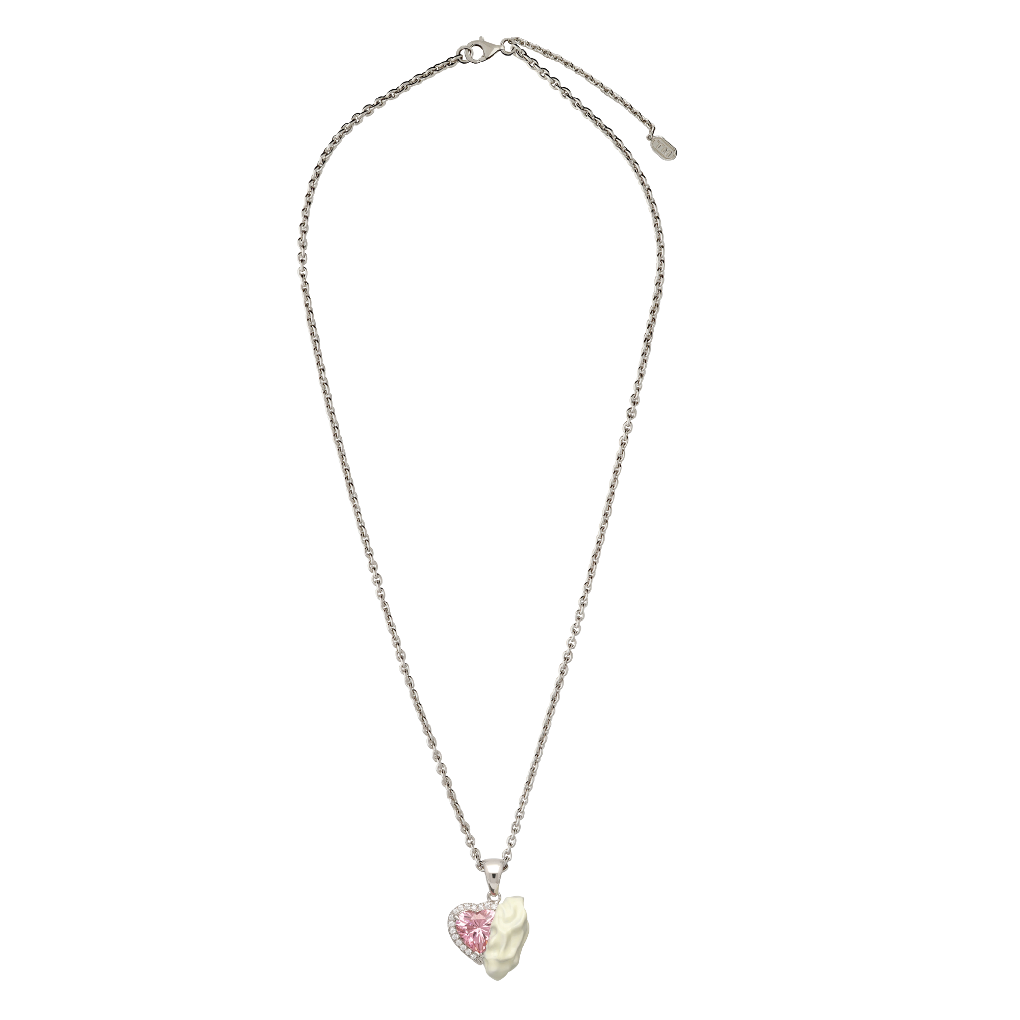 White Heart Necklace