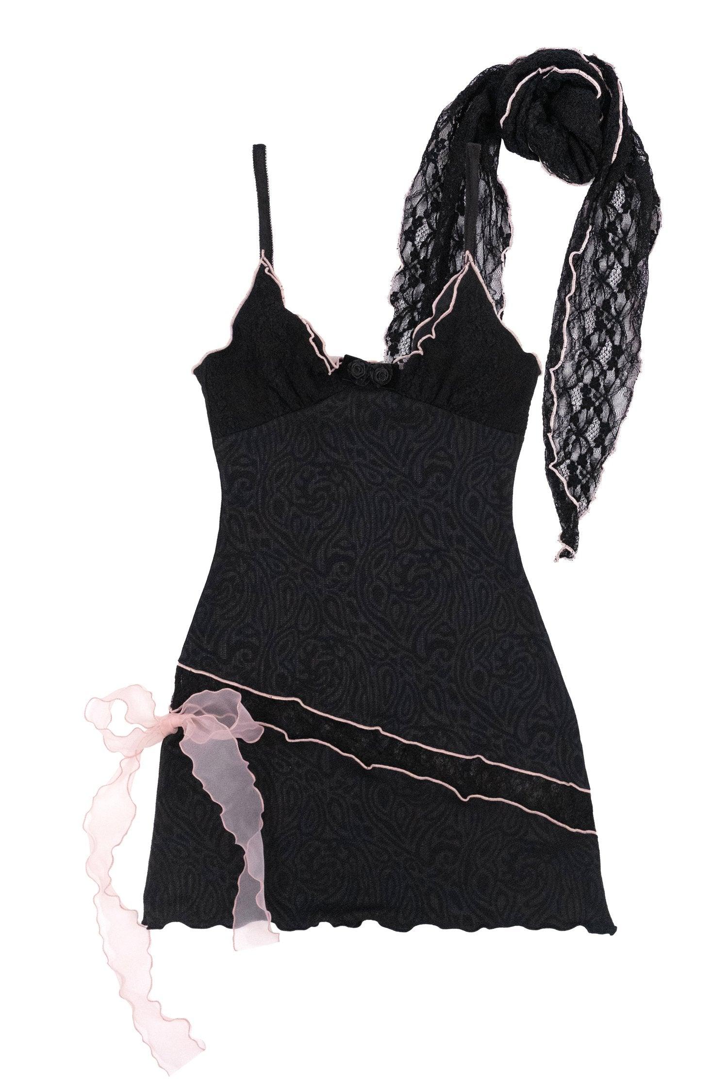 Scarf Dress Set in White