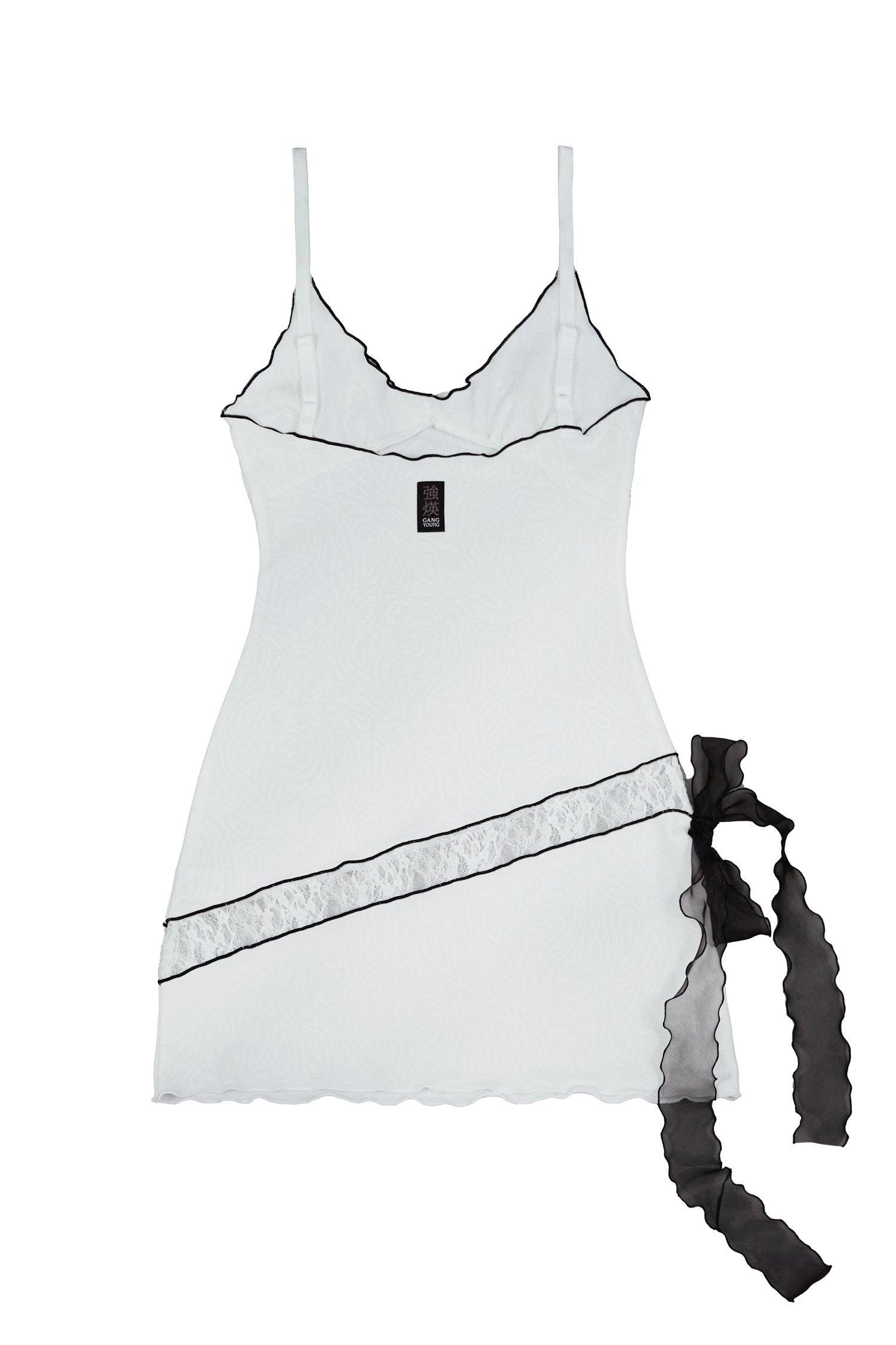 Scarf Dress Set in White