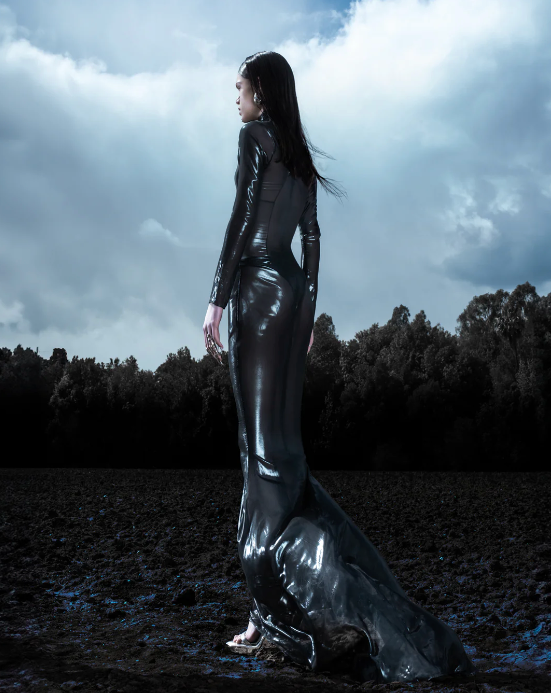 sheer wet dress Long Wetlook Dress Di Petsa