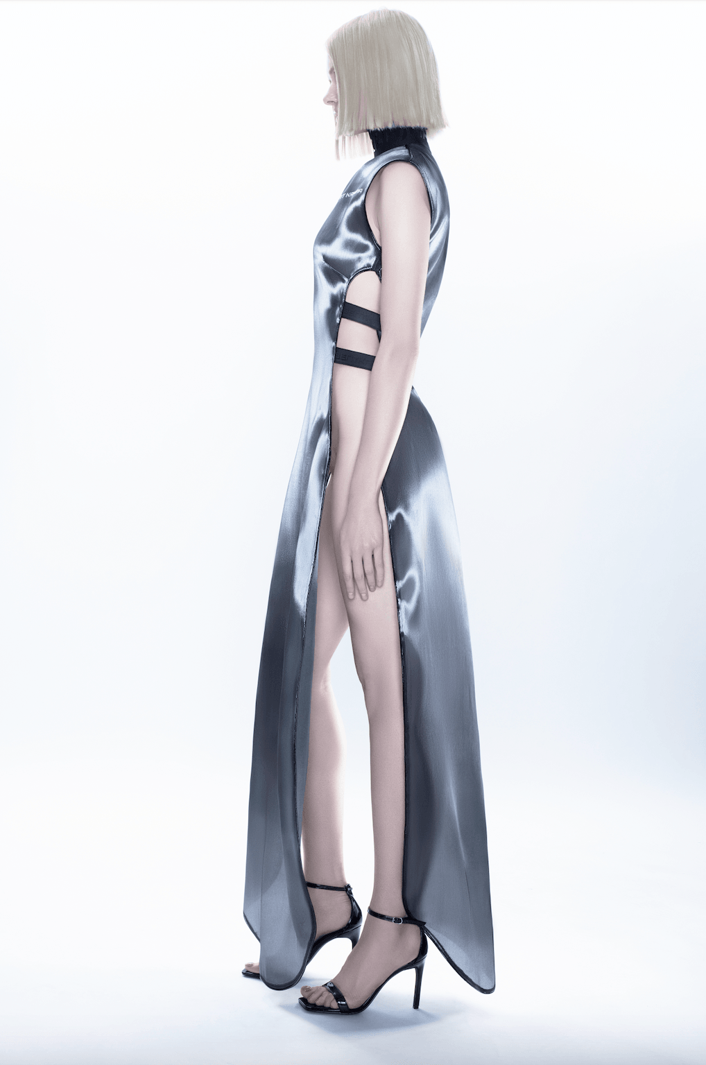 Gun Metal Organza Sportkleid