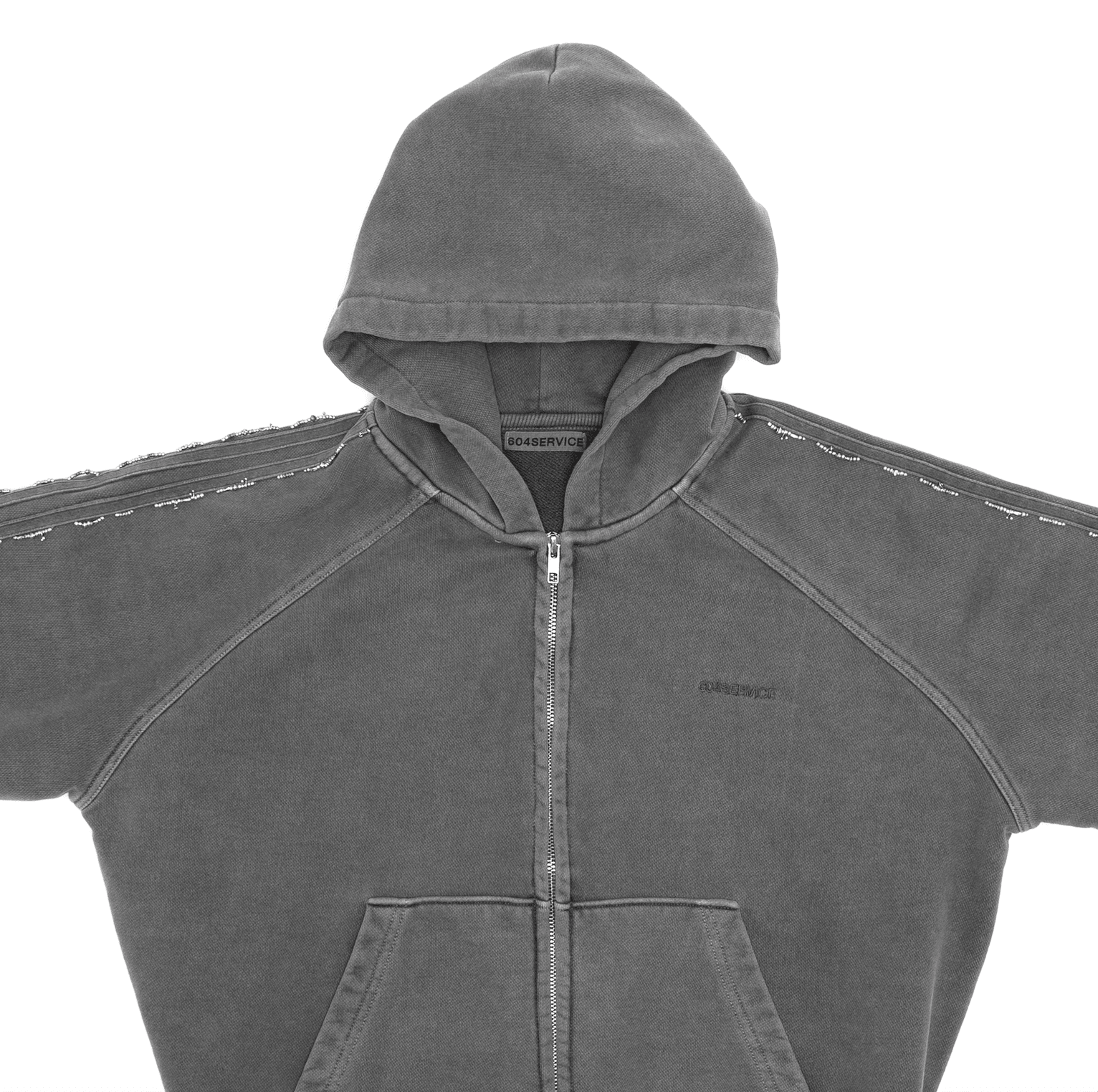 비즈 트랙 후드 티셔츠