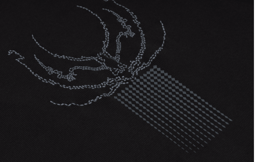 자수 와플 오버사이즈 티셔츠