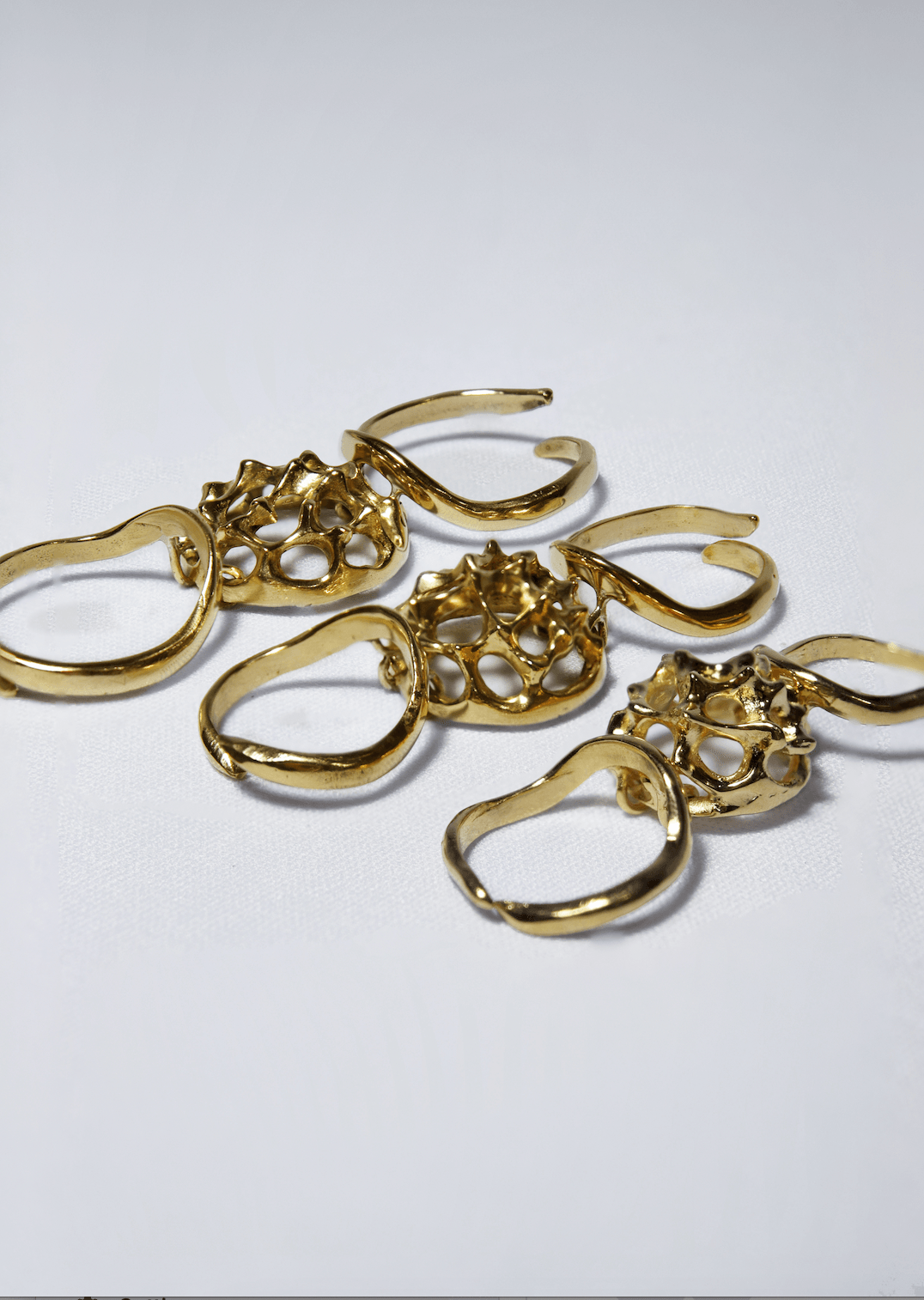 Articulated Spike Sphere Ring in Gold