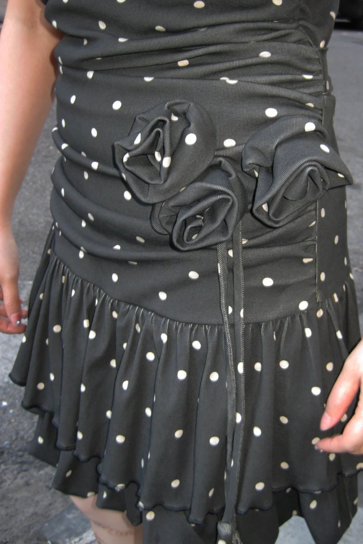 Midnight Polka Bloom Dress