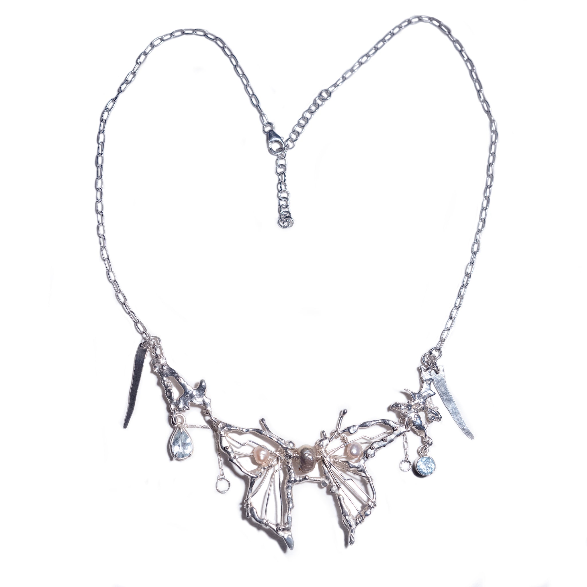 Silver Swamp Butterfly Necklace
