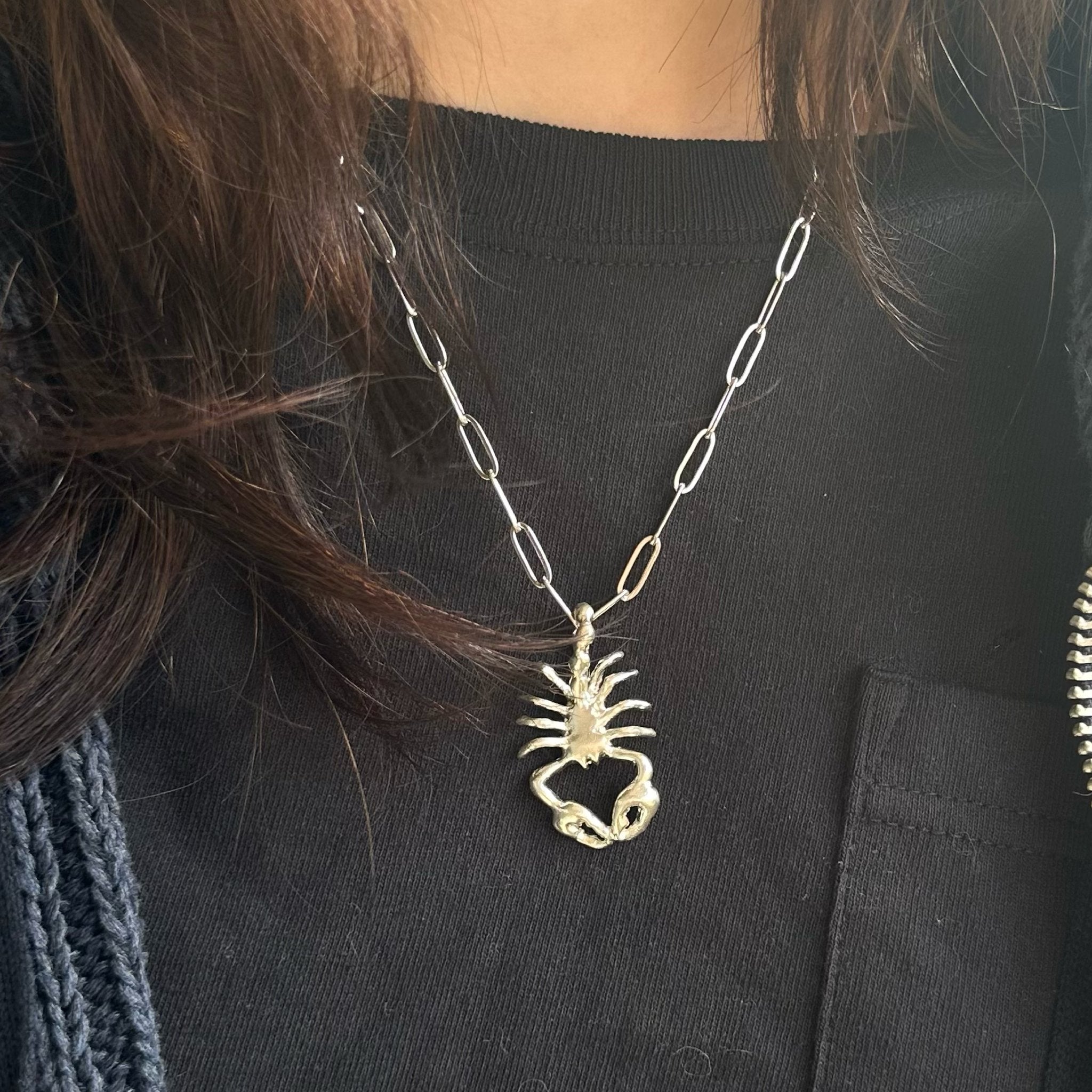 Silver Scorpion Necklace