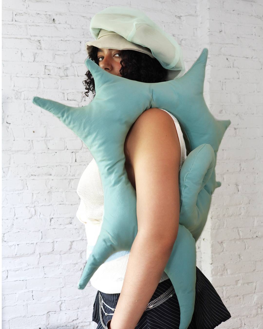 Spiral Pillow in Aqua