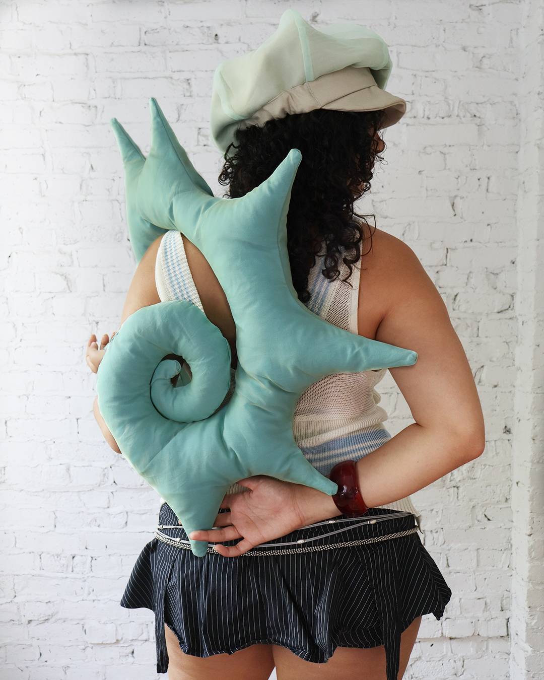 Spiral Pillow in Aqua