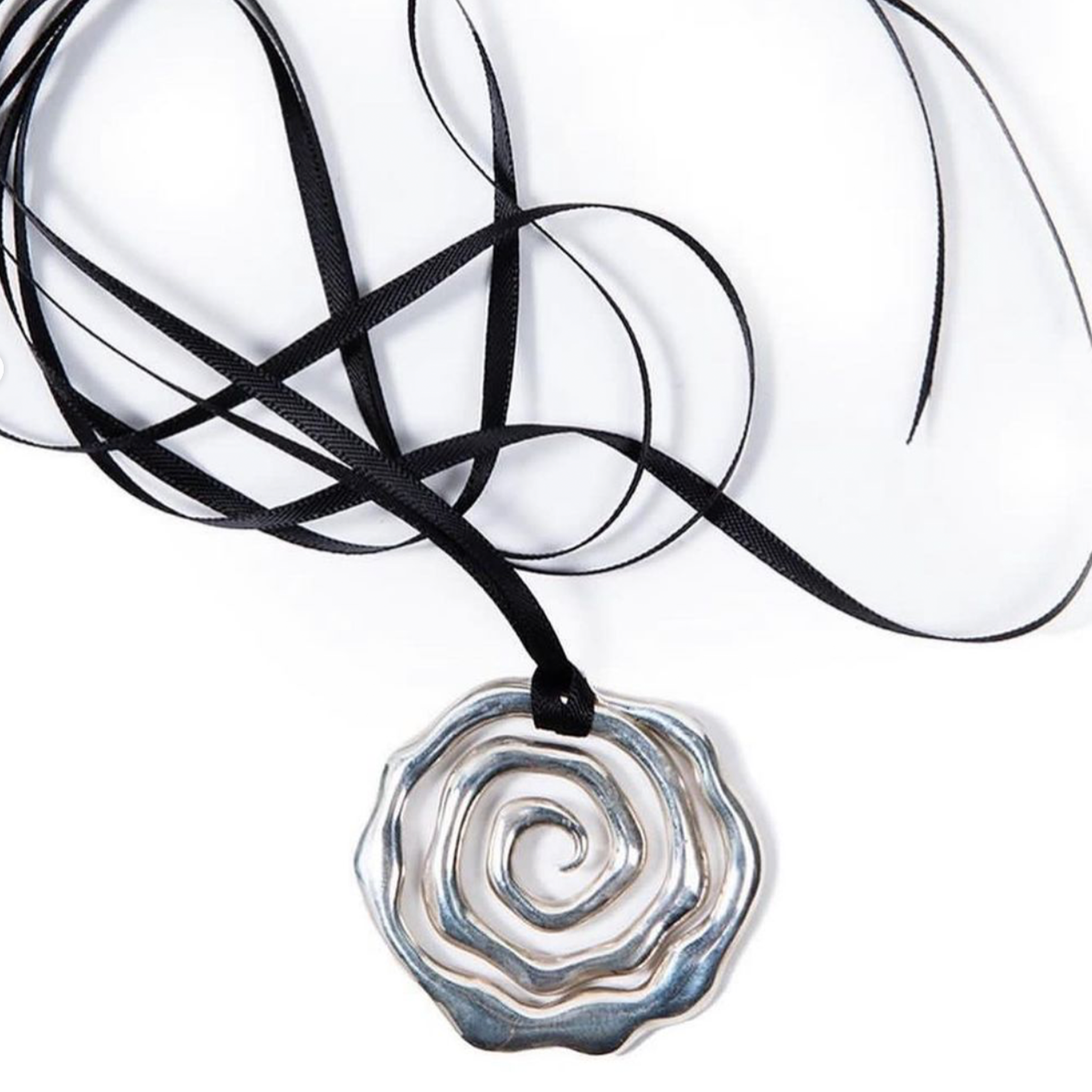 Spiral Pendant with Ribbon