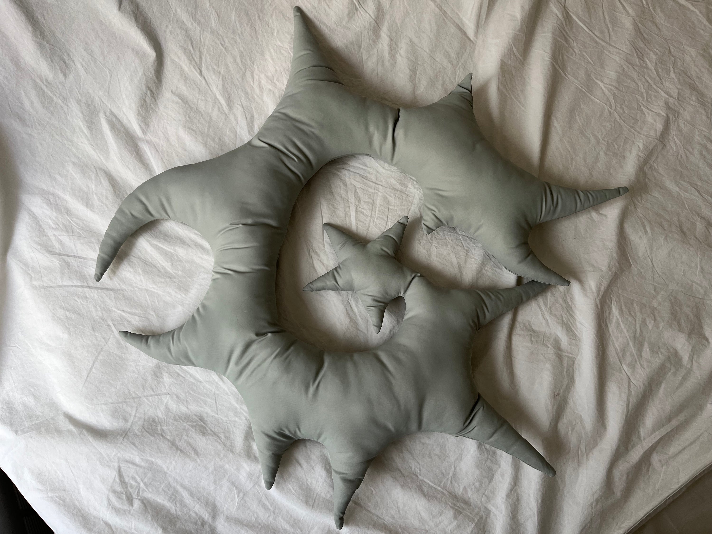 Star Pillow in Seafoam Green