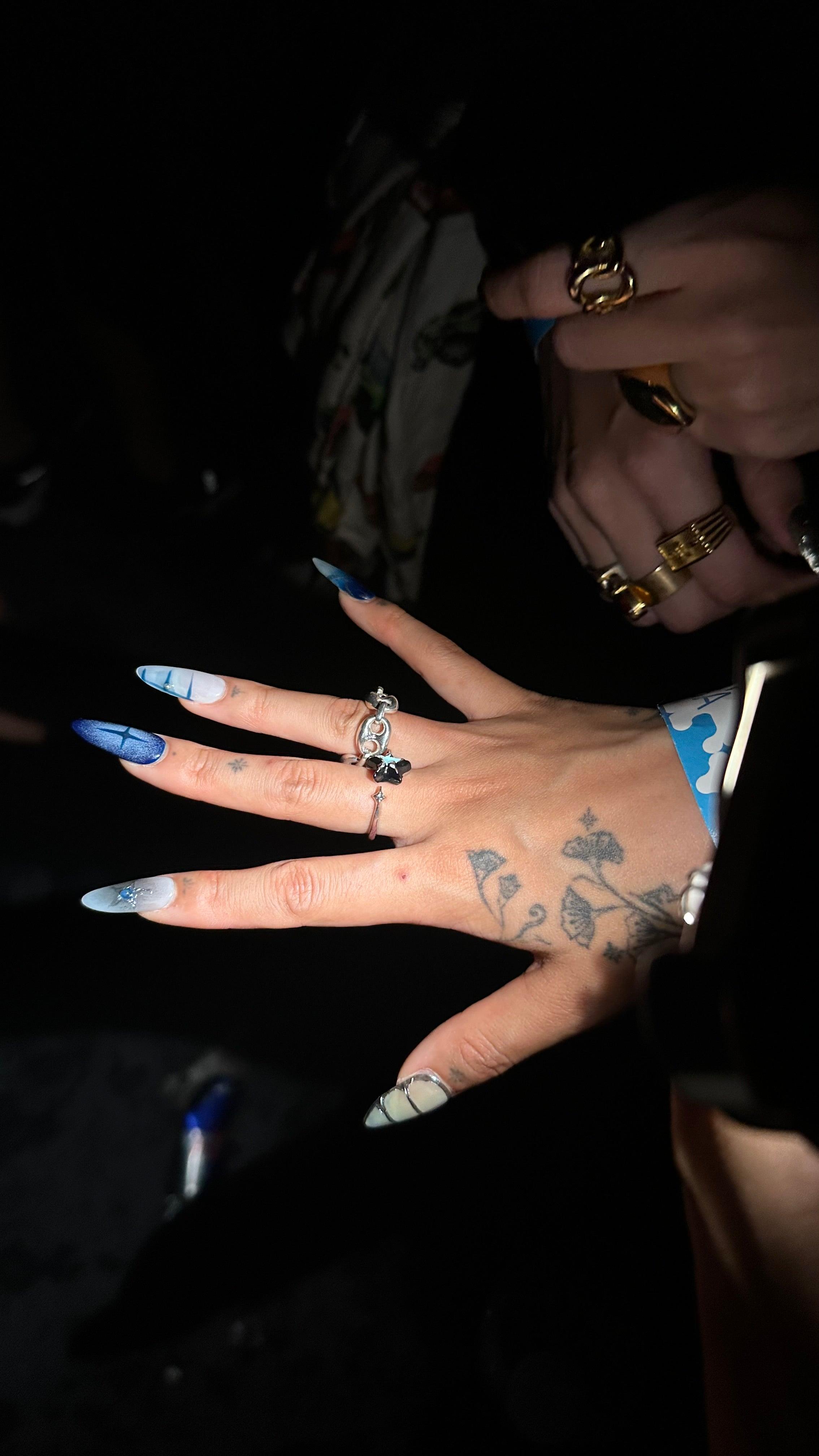 Star Girl Nails in Almond