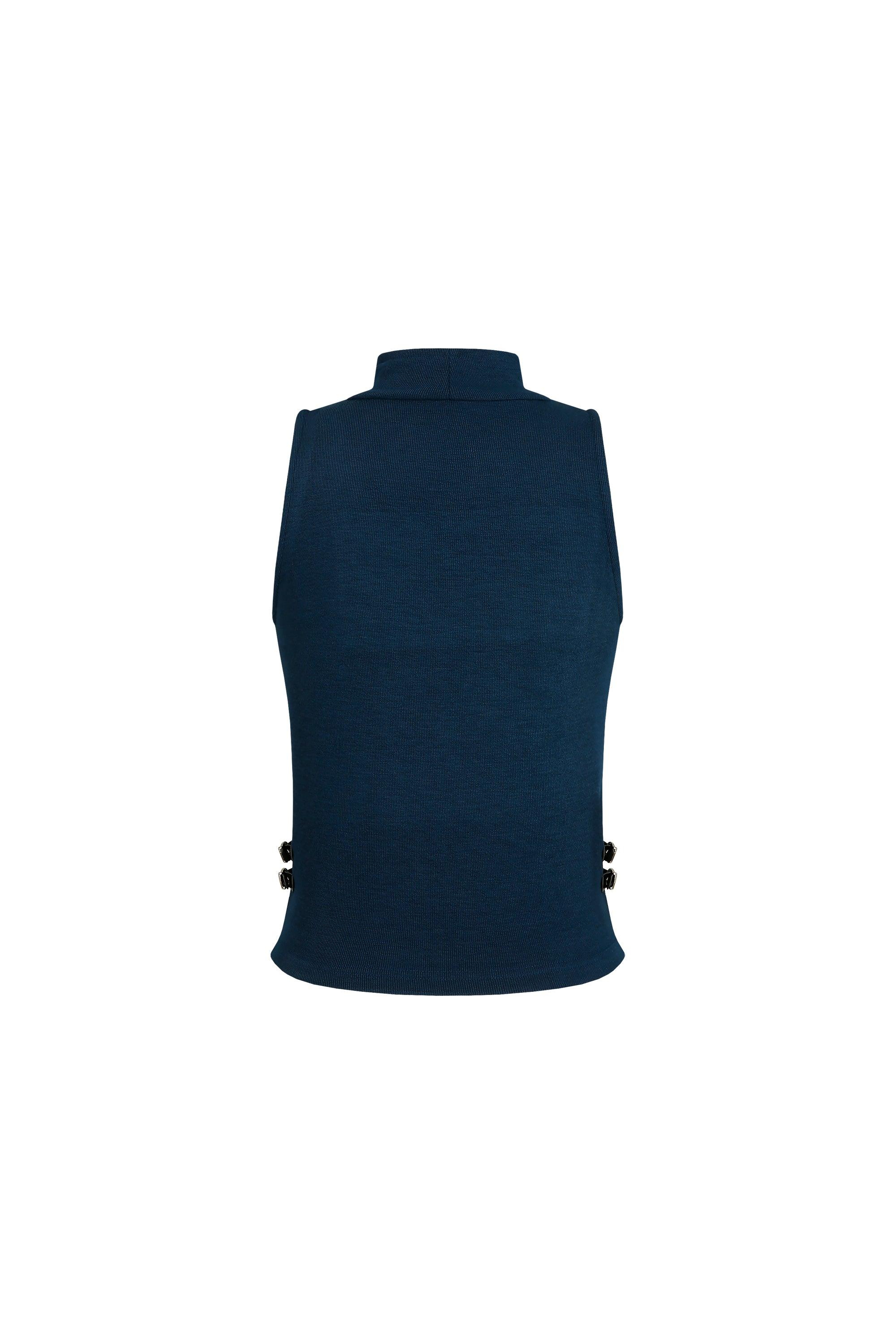 Blue Star High Neck Top