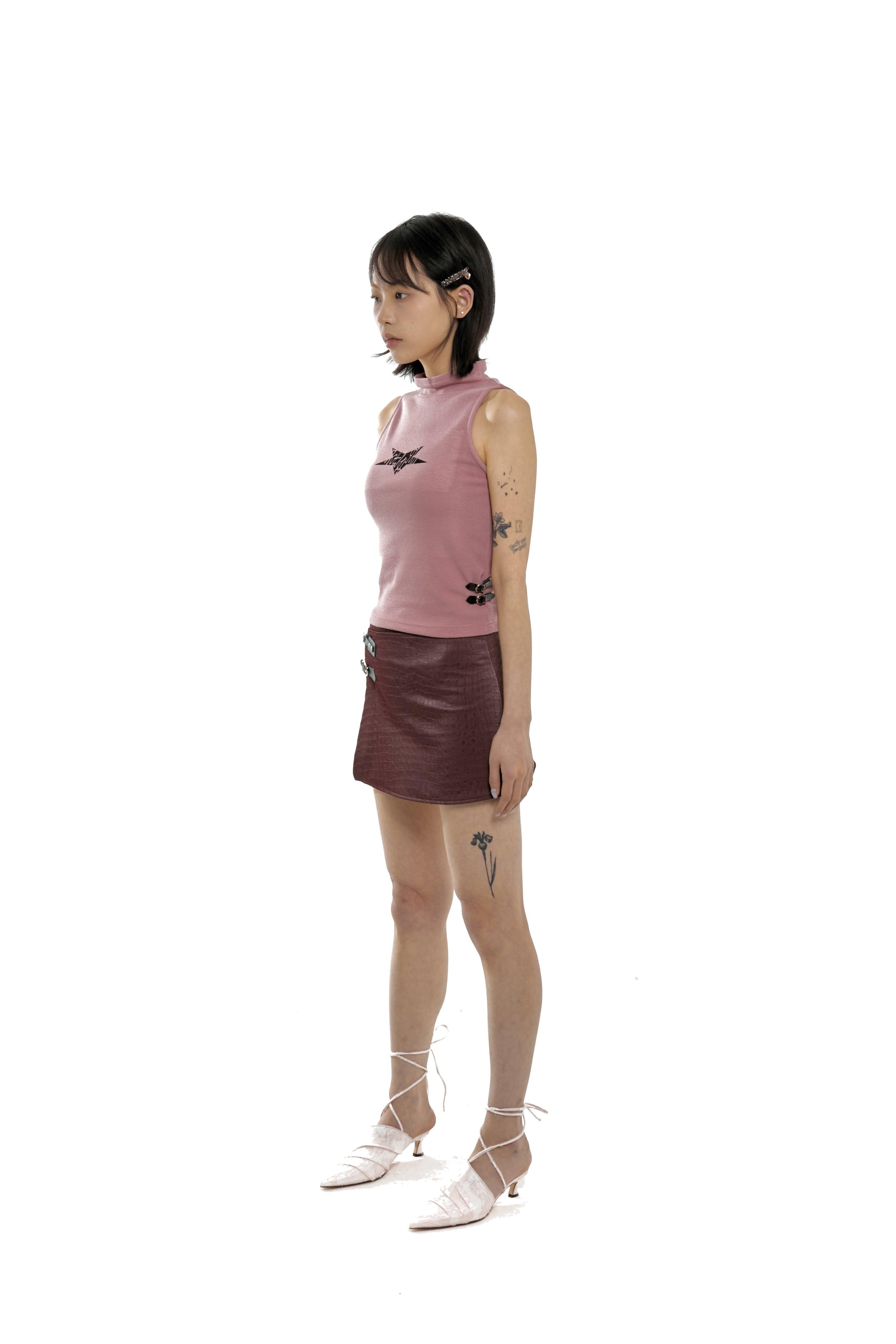 Pink Star High Neck Top