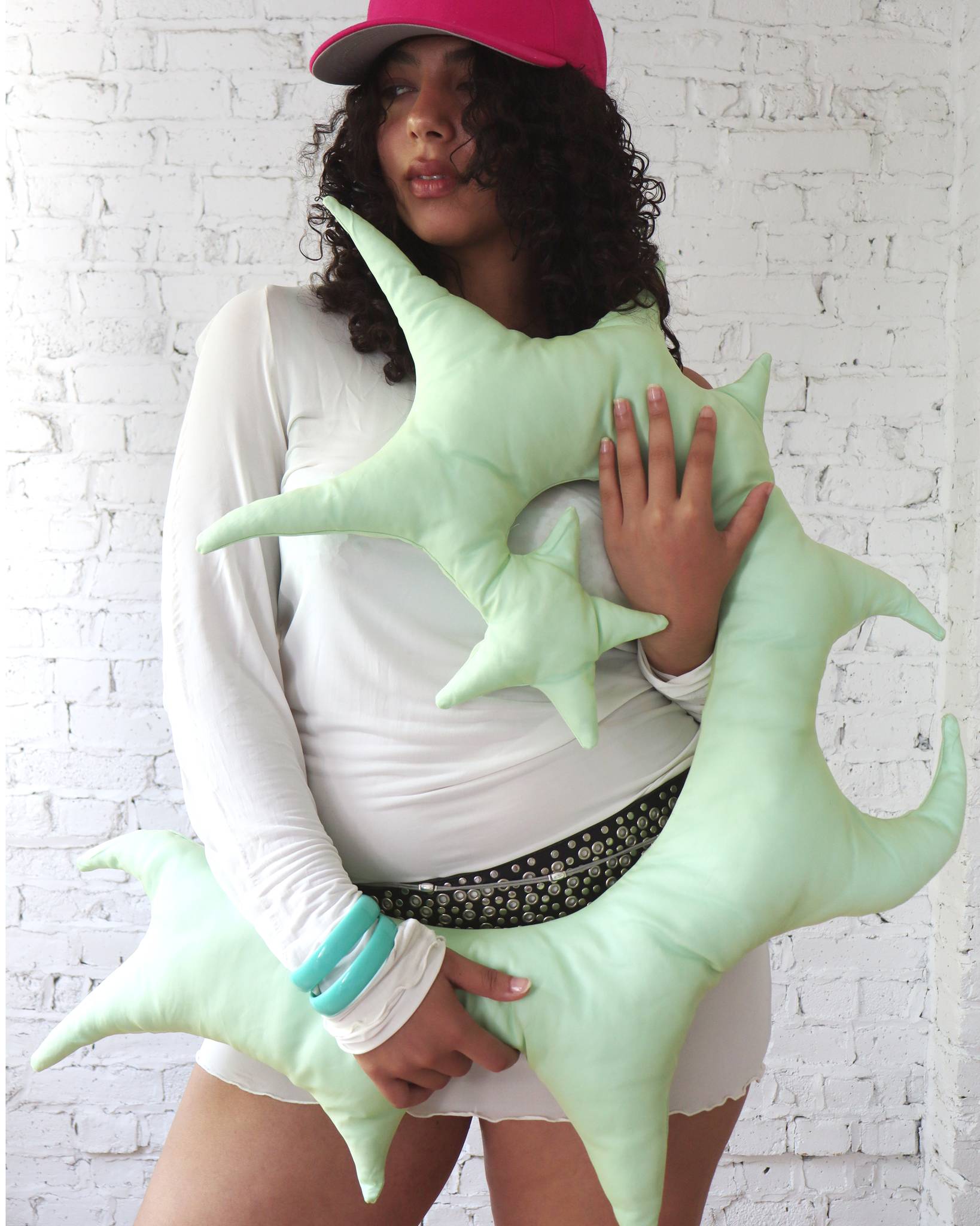 Star Pillow in Mint