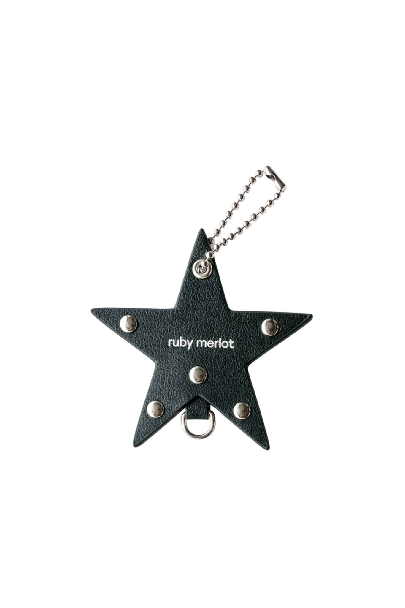 Star Leather Charm in Plum