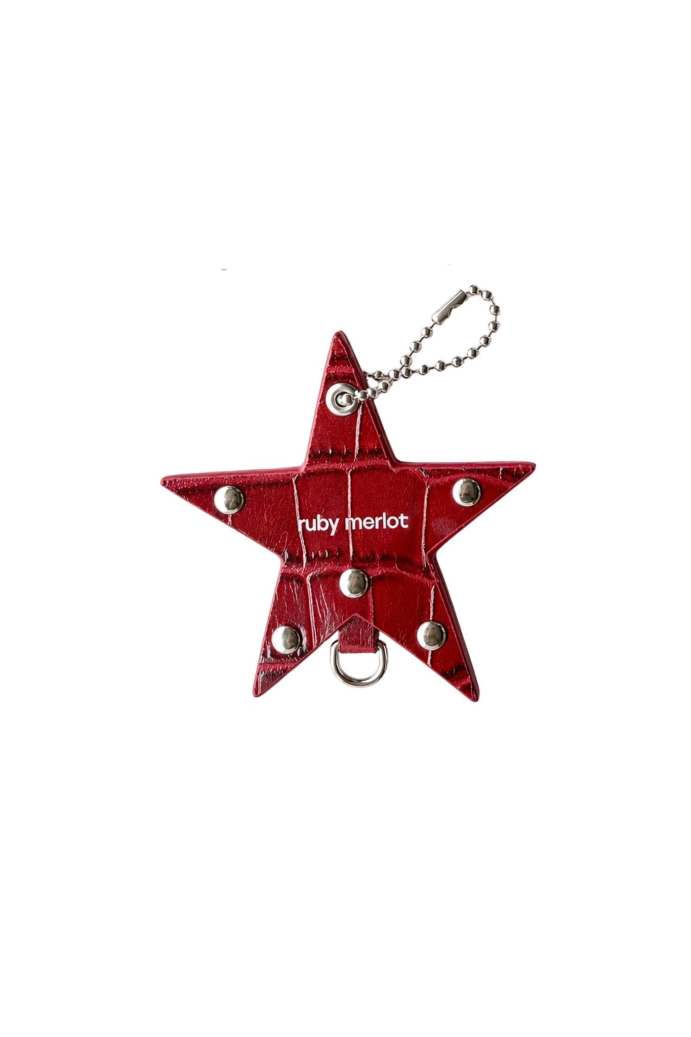 Star Leather Charm in Plum
