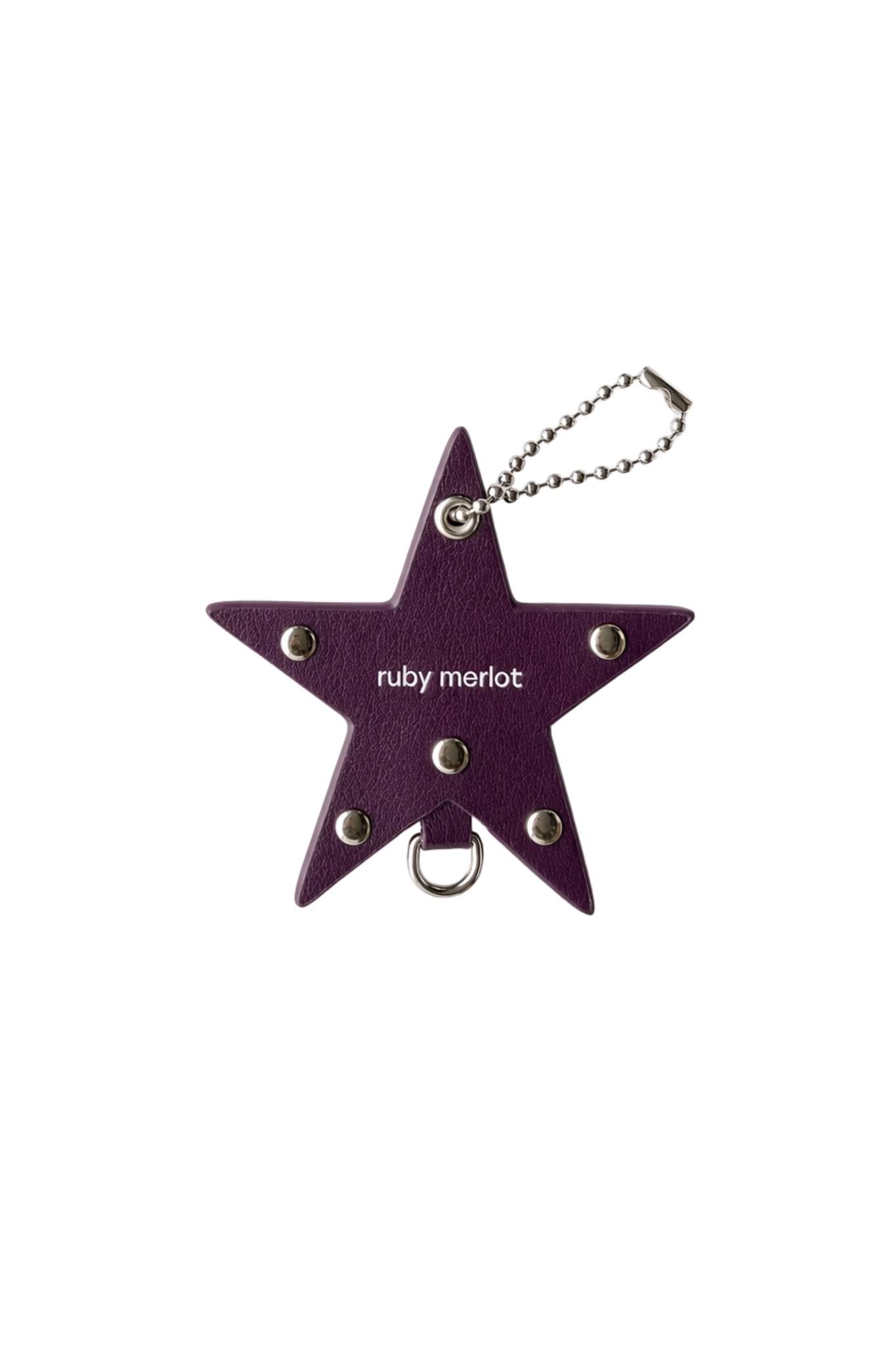 Star Leather Charm in Plum