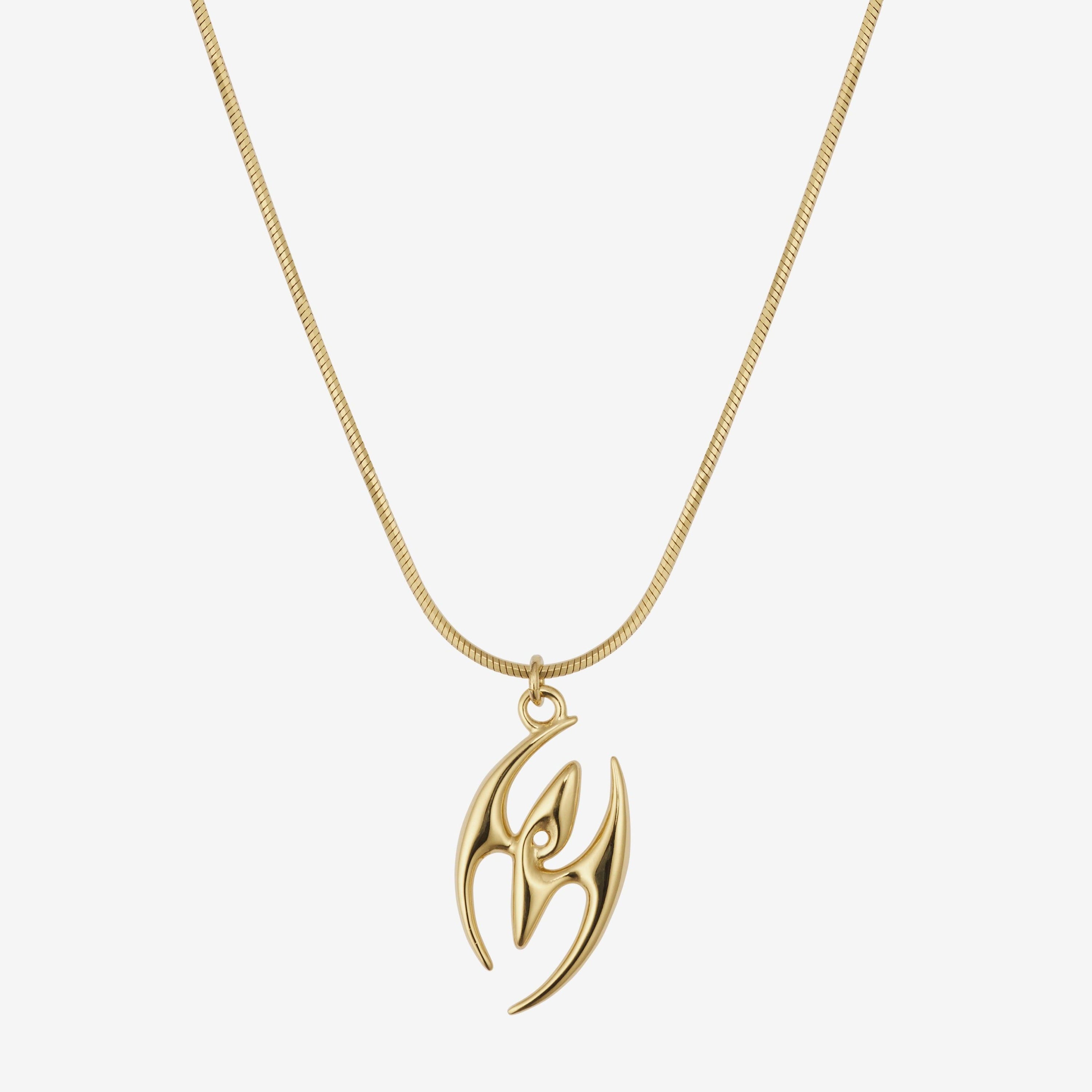 빅 펜던트 목걸이 골드