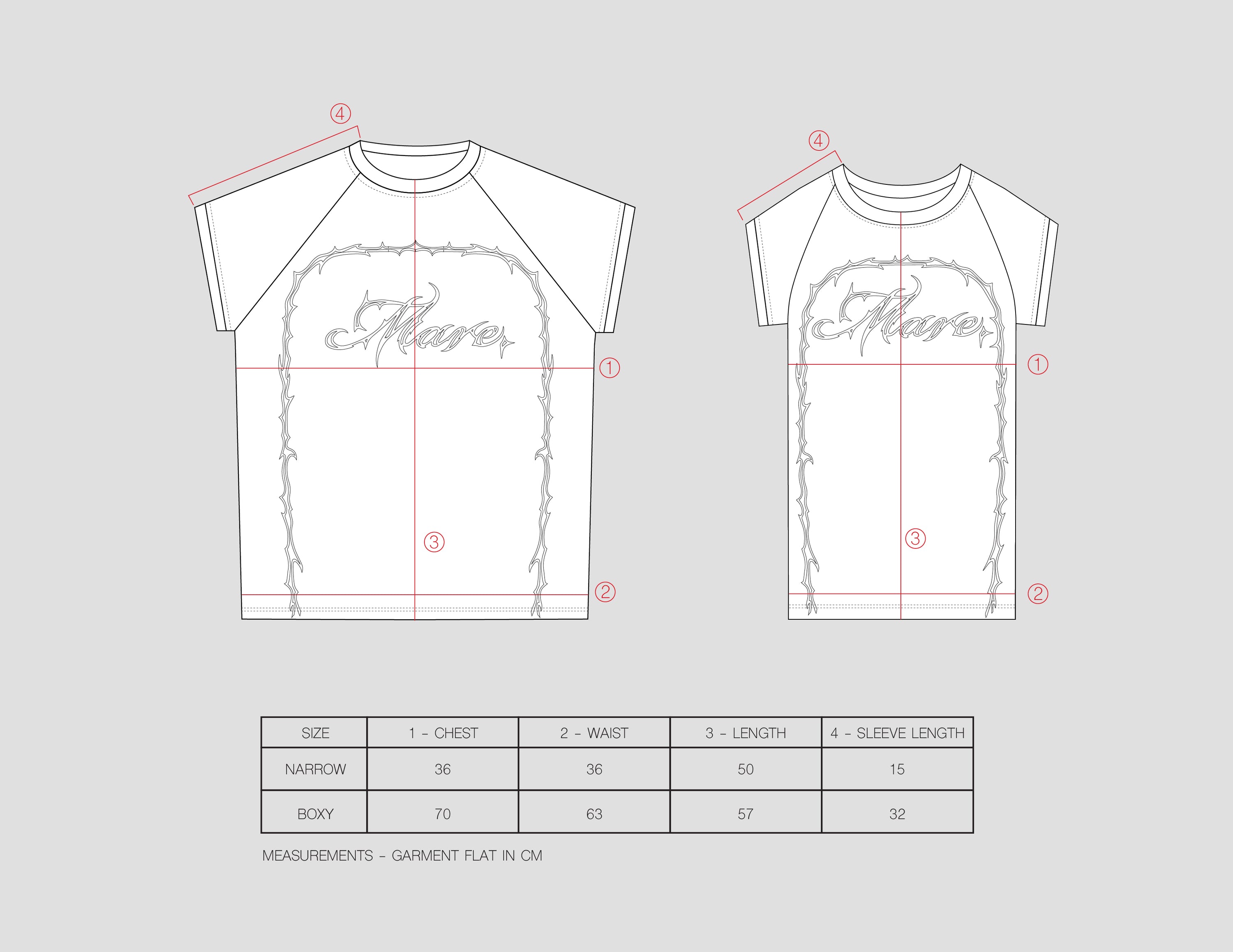 가시 그래픽 티셔츠