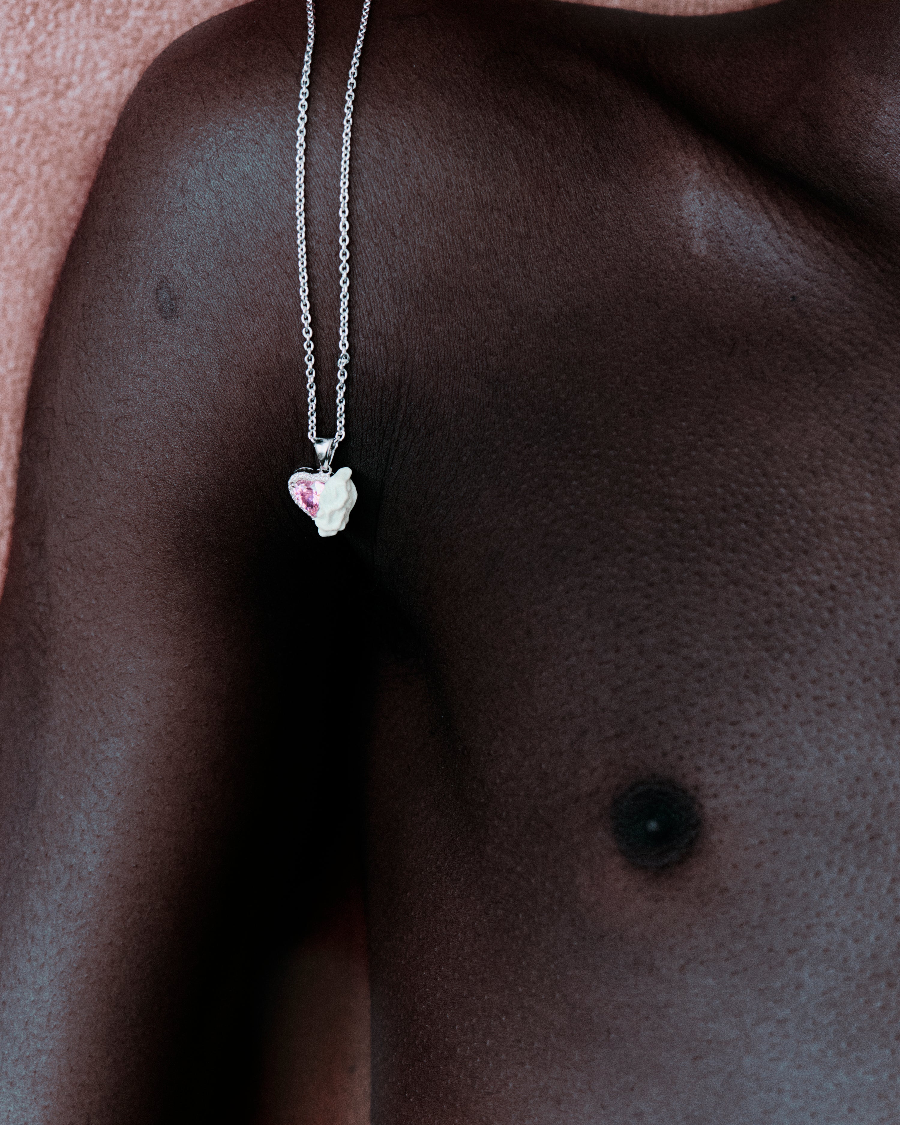 White Heart Necklace