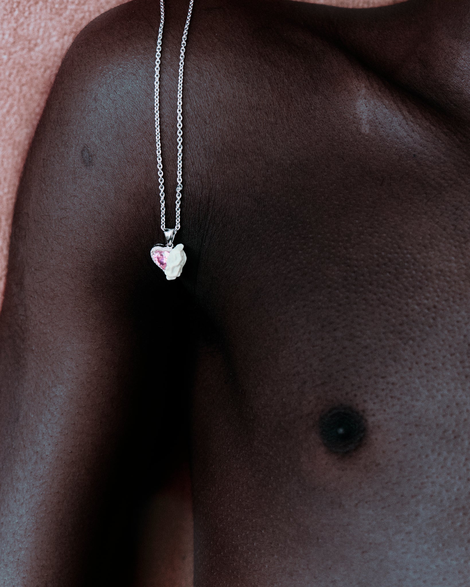 White Heart Necklace