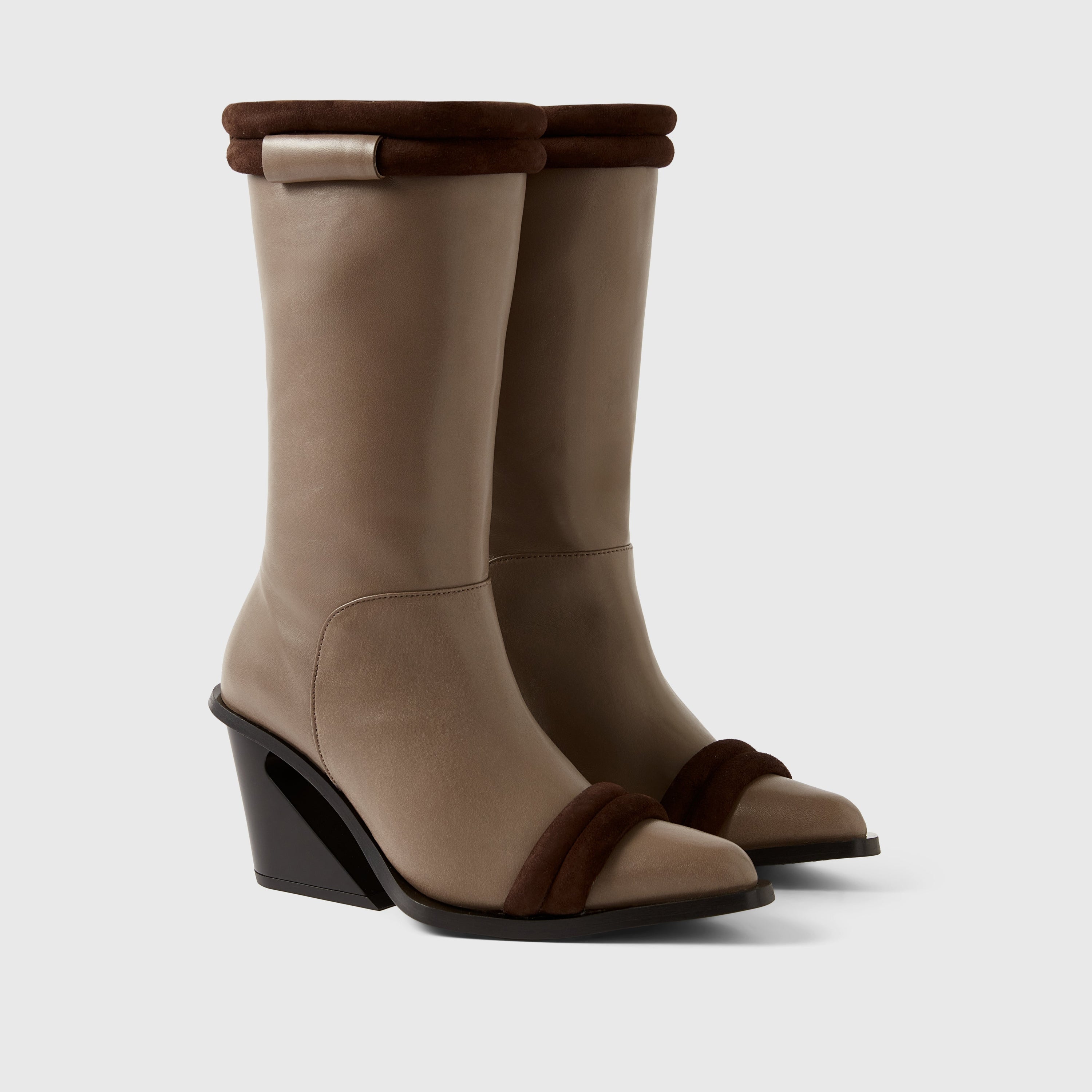 Thalia Boot 80MM in Truffle Cafe