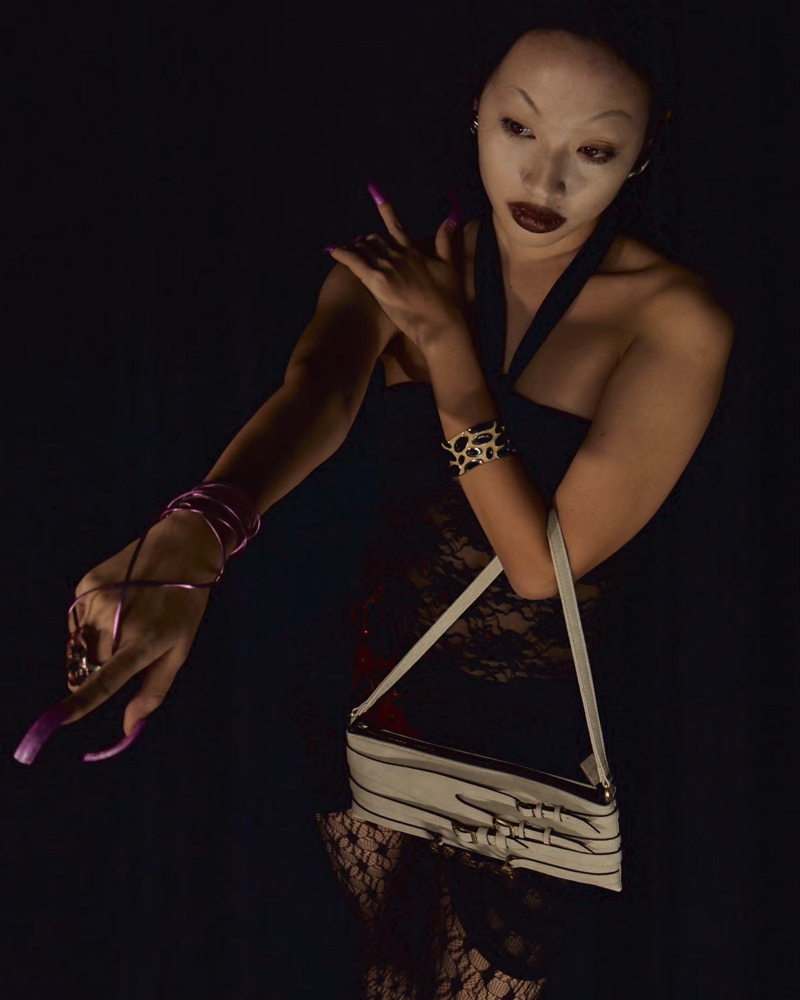 Cremefarbene Kelly Twins-Tasche